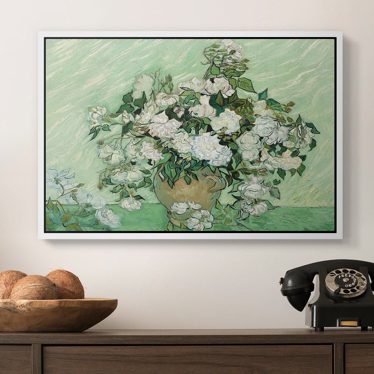 Roses, 1890 - Floater Framed Canvas Print