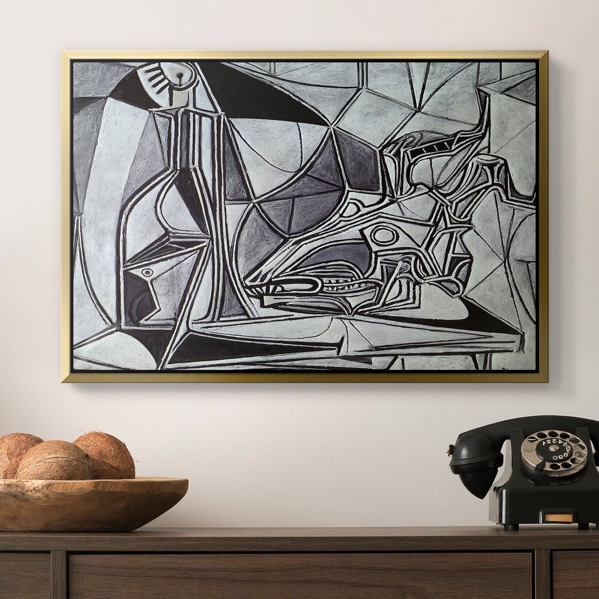 Goat's Skull, Bottle and Candle, 1952 - Floater Framed Canvas Print
