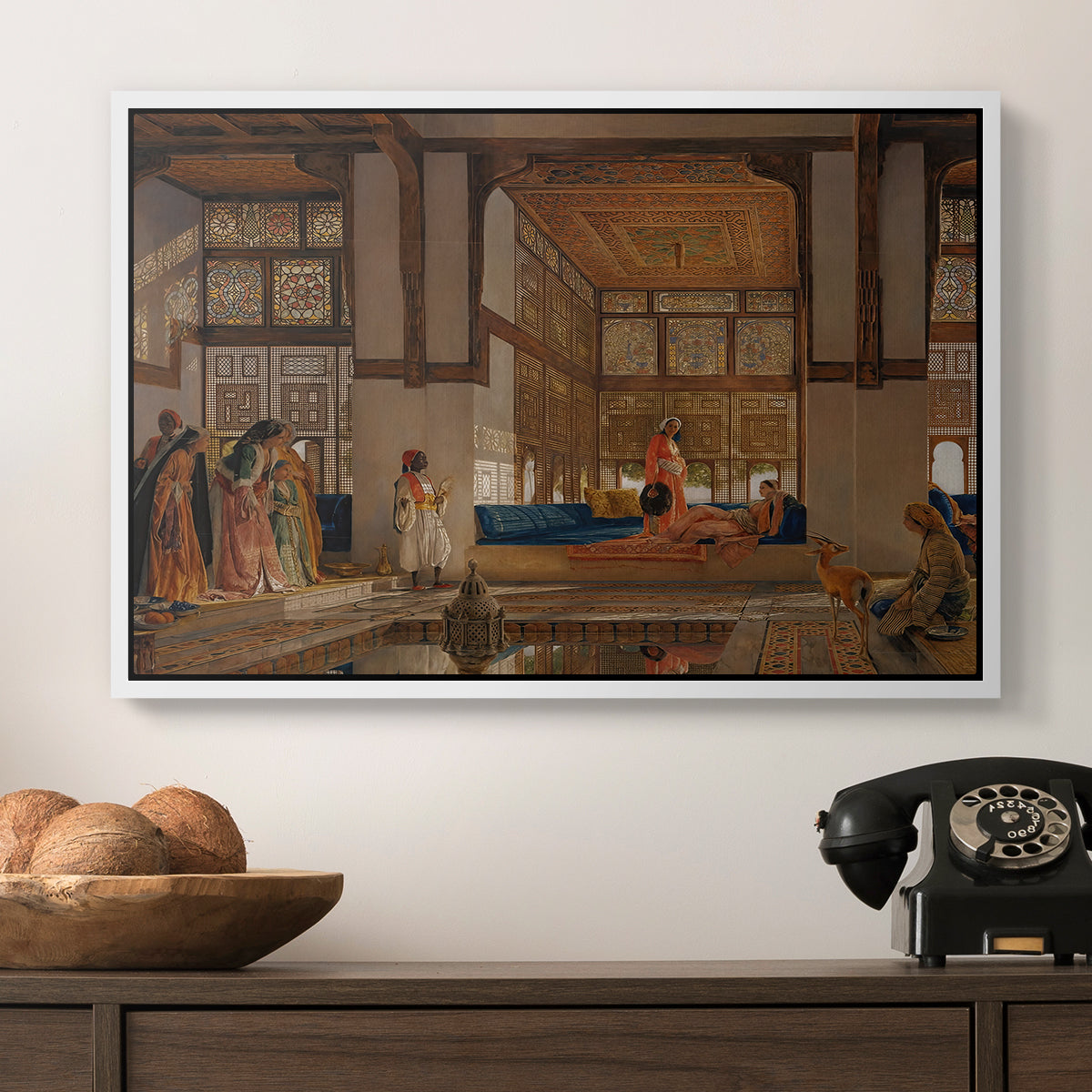 A Lady Receiving Visitors (The Reception), 1873 - Floater Framed Canvas Print