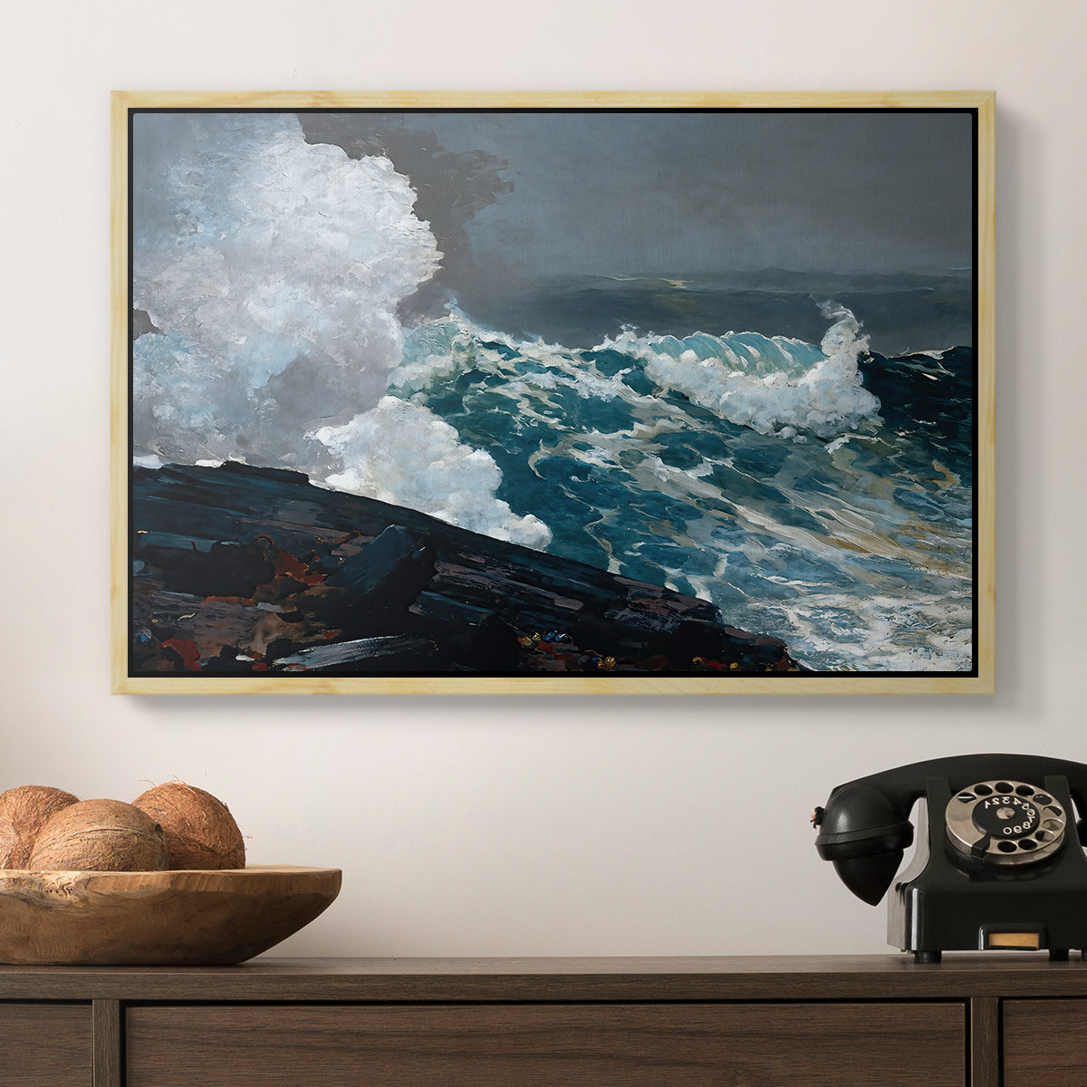 Northeaster, 1895 - Floater Framed Canvas Print