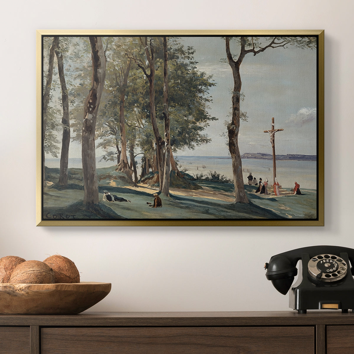 A Calvary on the Cote de Grace, c. 1829 - Floater Framed Canvas Print
