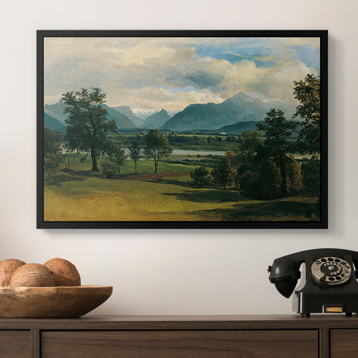 View of Liefering, 1830 - Floater Framed Canvas Print