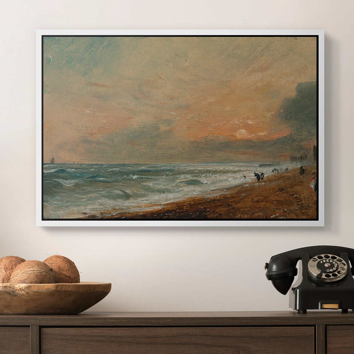 Hove Beach, c. 1824-1826 - Floater Framed Canvas Print