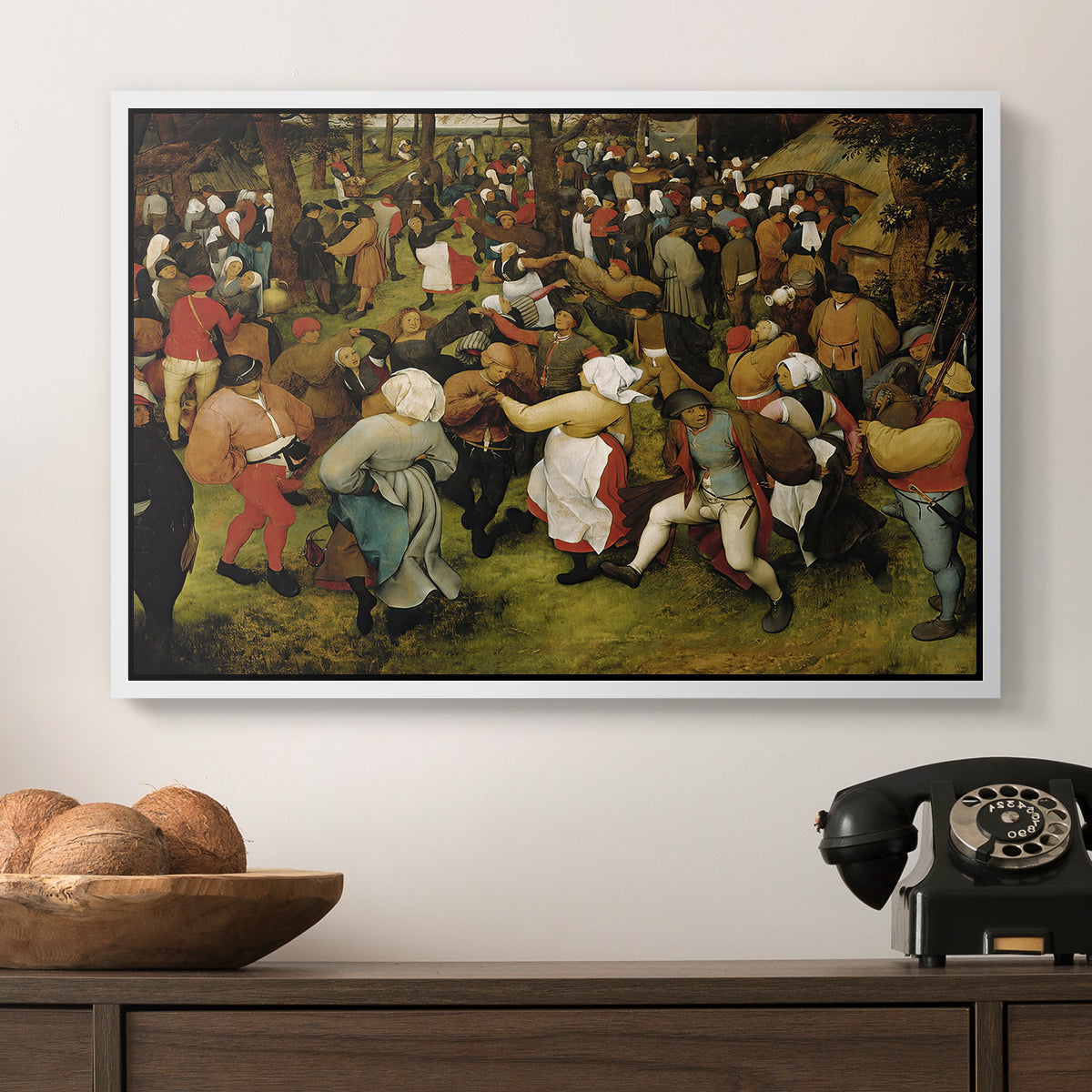 The Wedding Dance, c. 1566 - Floater Framed Canvas Print