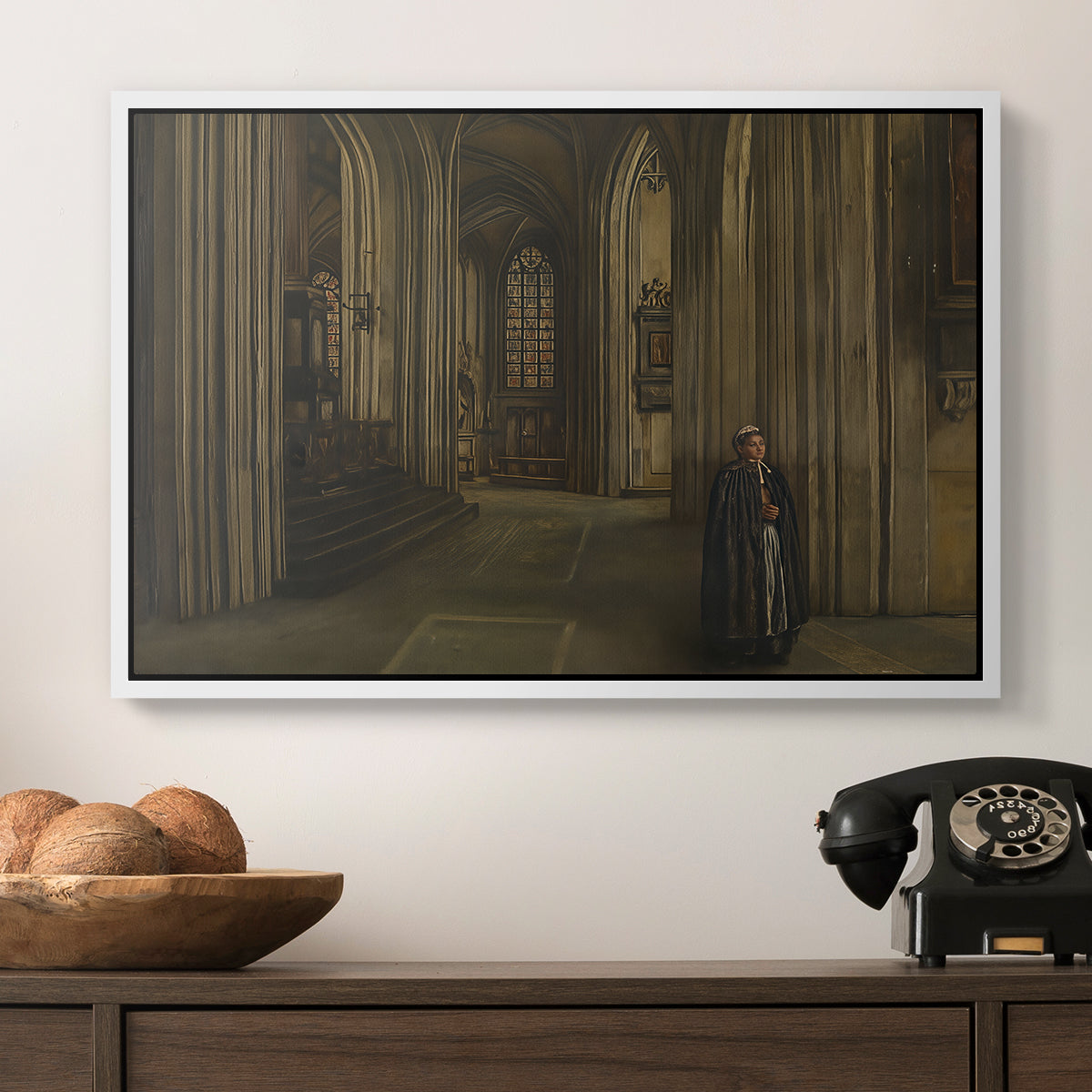 Interior of a Church, 1871 - Floater Framed Canvas Print