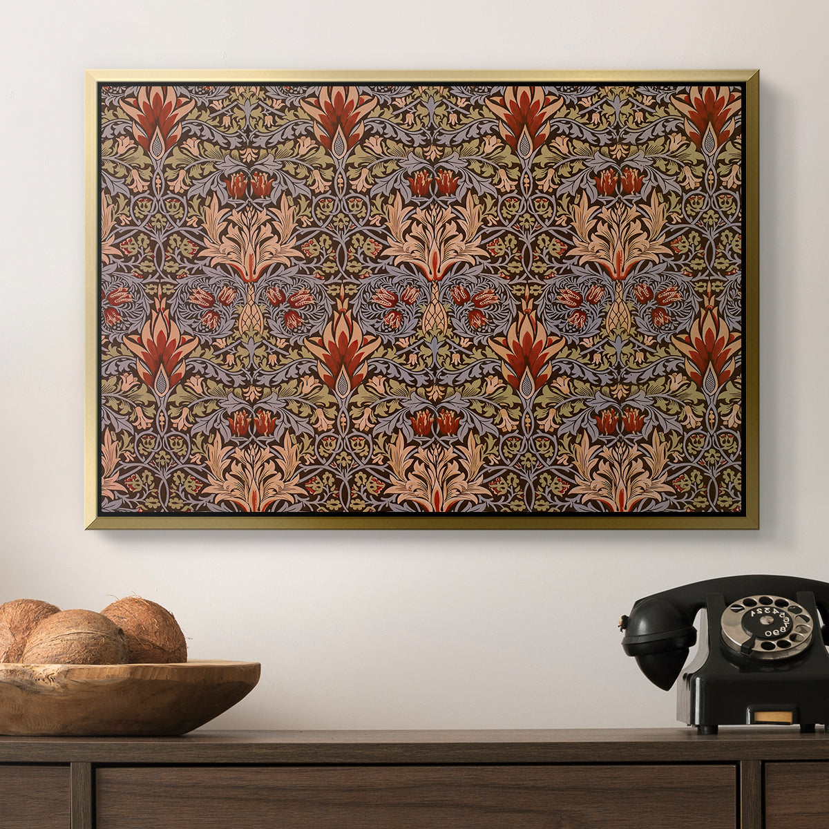 Snakeshead - Red/Cumin, c. 1876 - Floater Framed Canvas Print