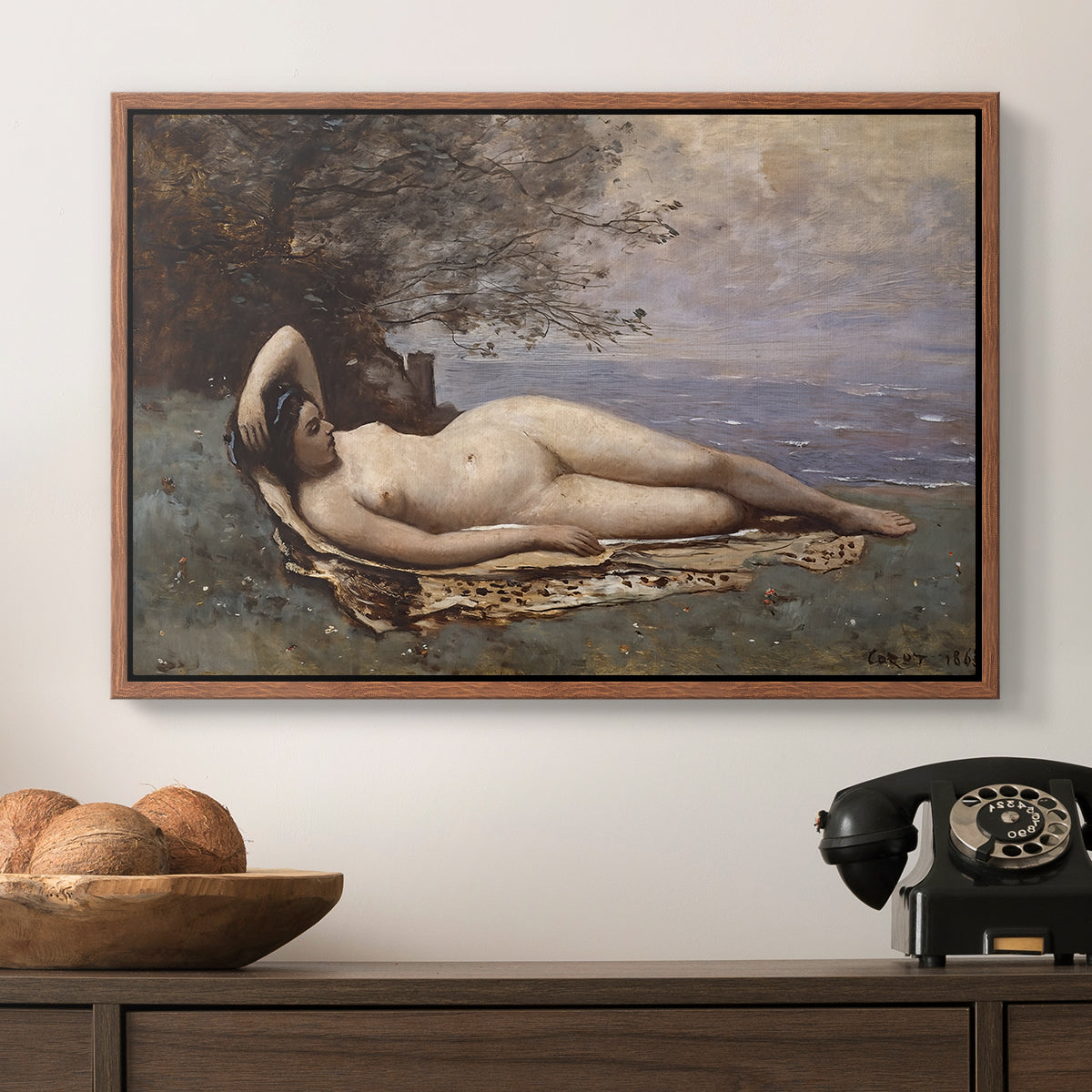 Bacchante by the Sea, 1865 - Floater Framed Canvas Print