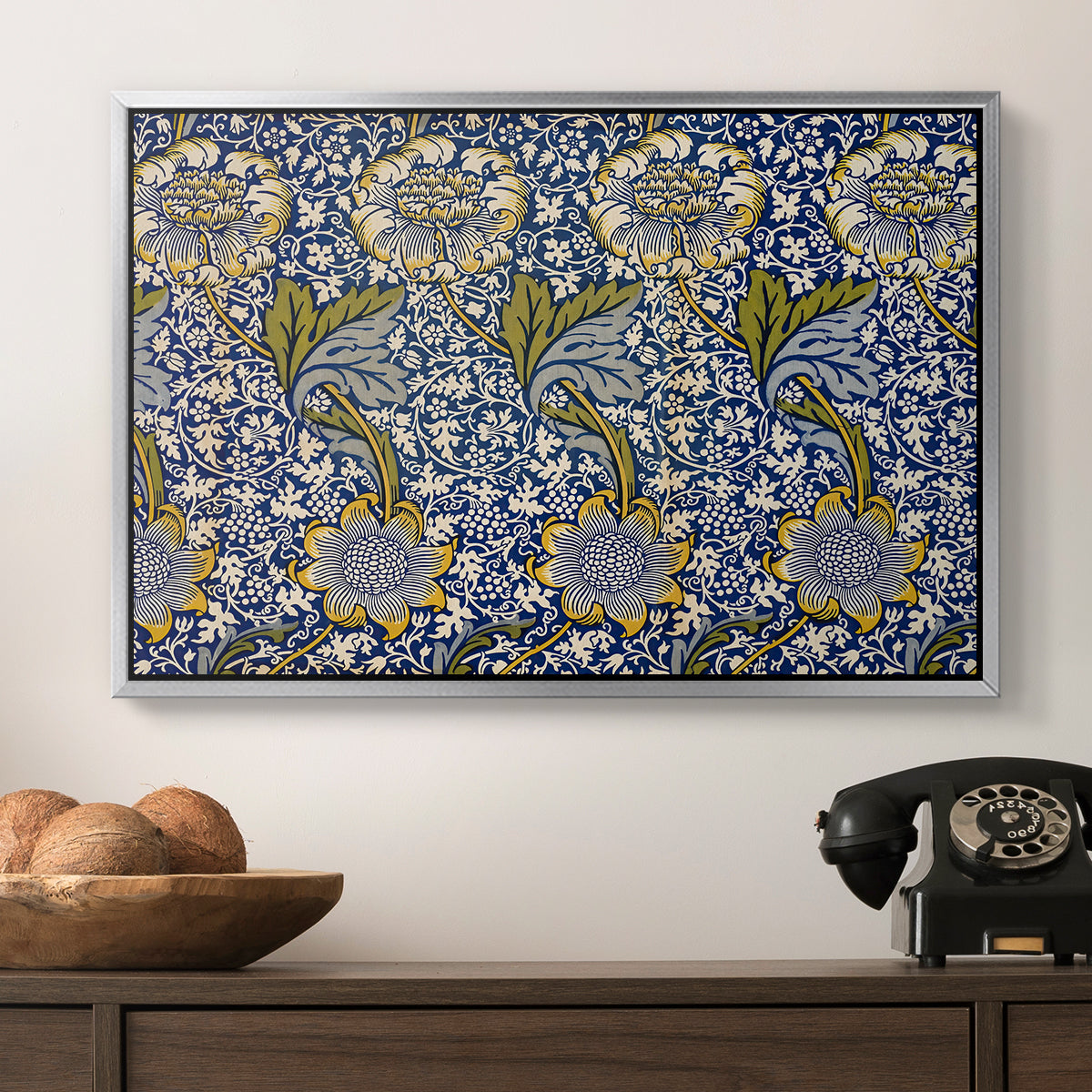 Kennet - Indigo/Gold, 1883 - Floater Framed Canvas Print