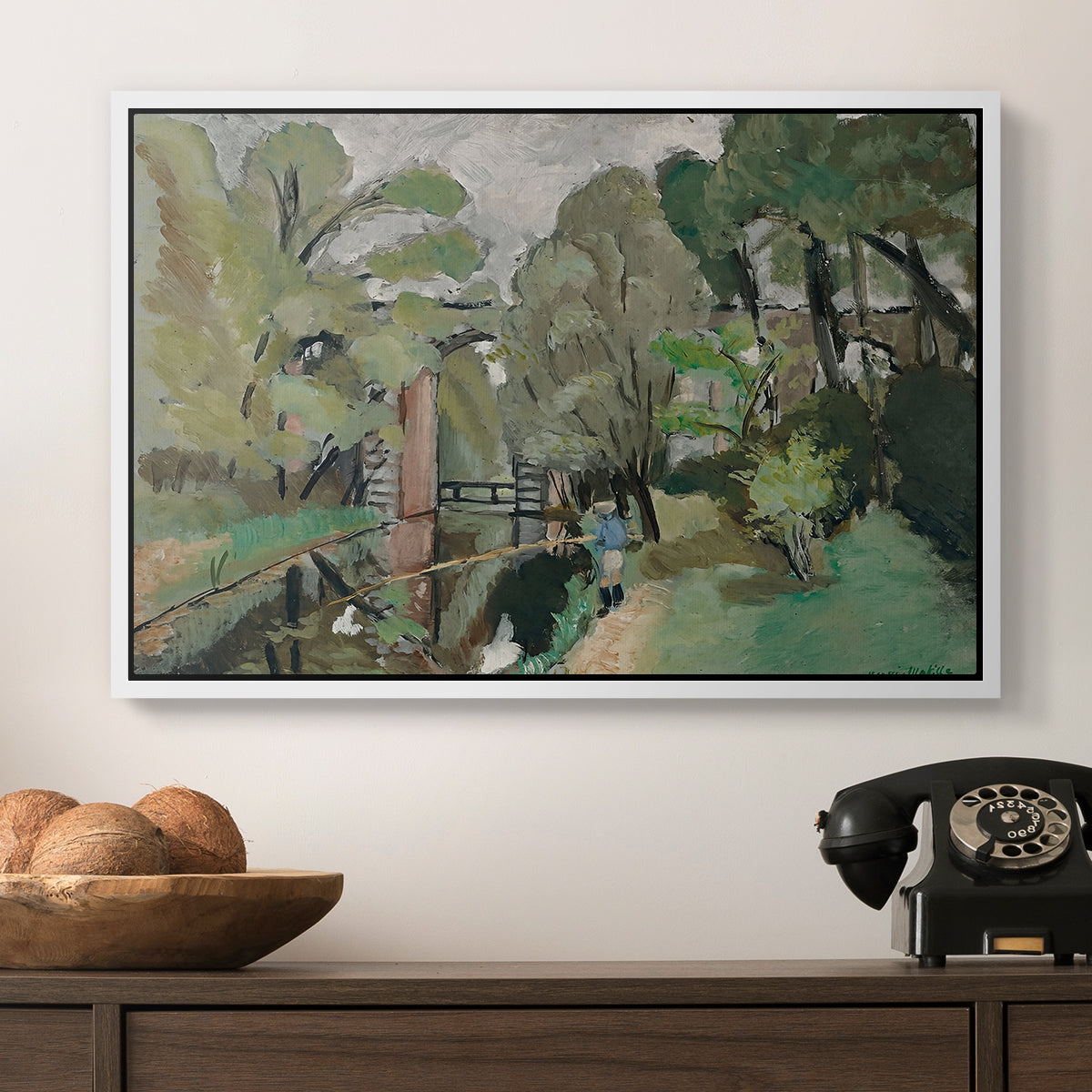 The Little Fisherman, Maintenon, 1918 - Floater Framed Canvas Print