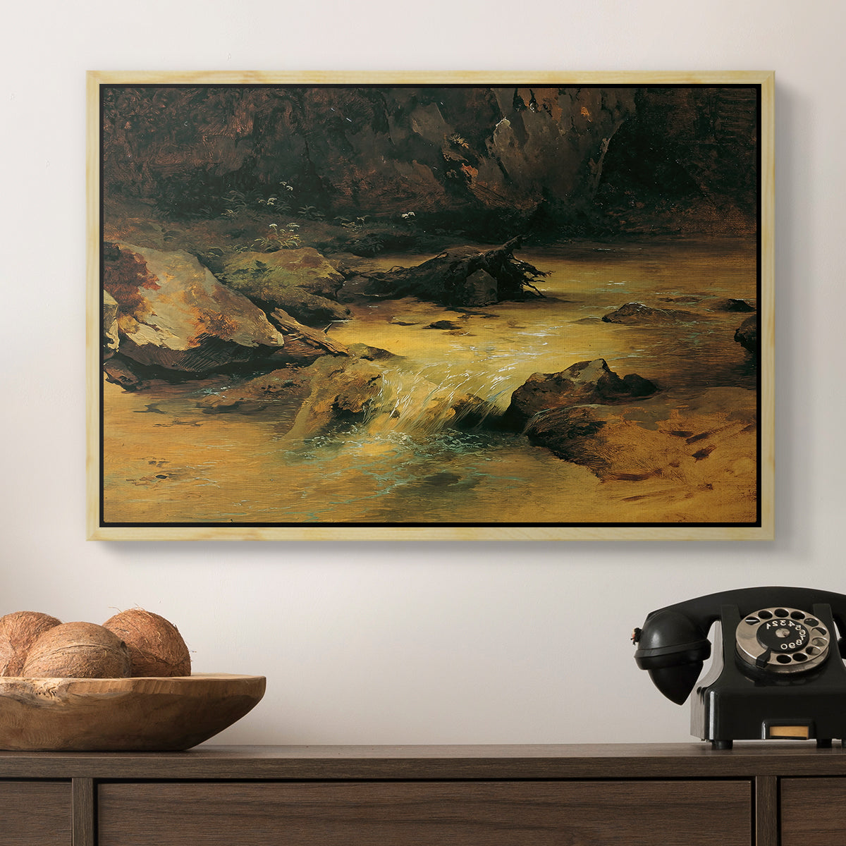 Wildbach (Wild Stream) - Floater Framed Canvas Print