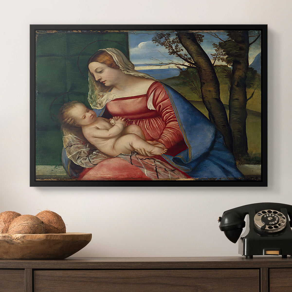 Madonna and Child, c. 1508 - Floater Framed Canvas Print