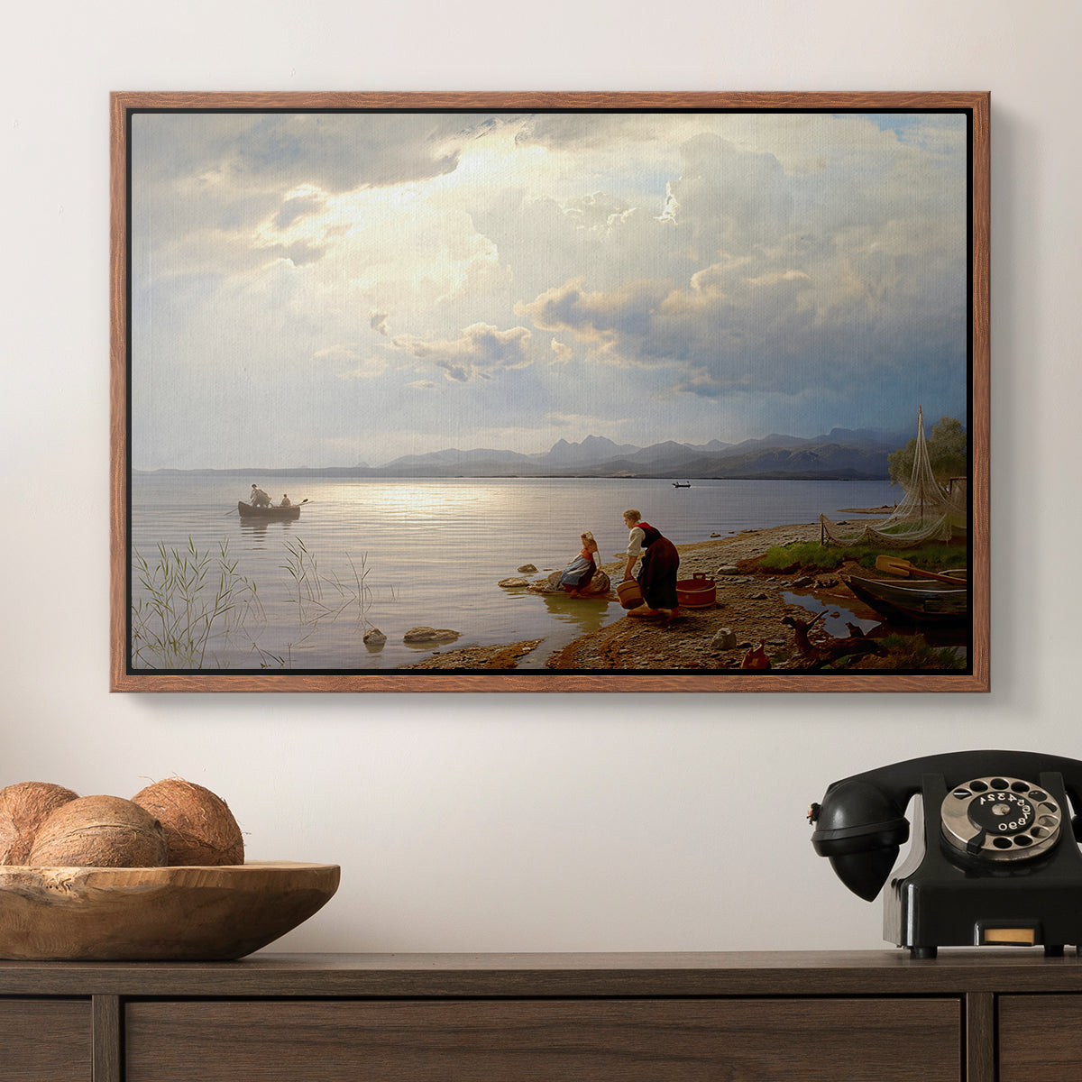 On the Banks of the Chiemsee, 1871 - Floater Framed Canvas Print