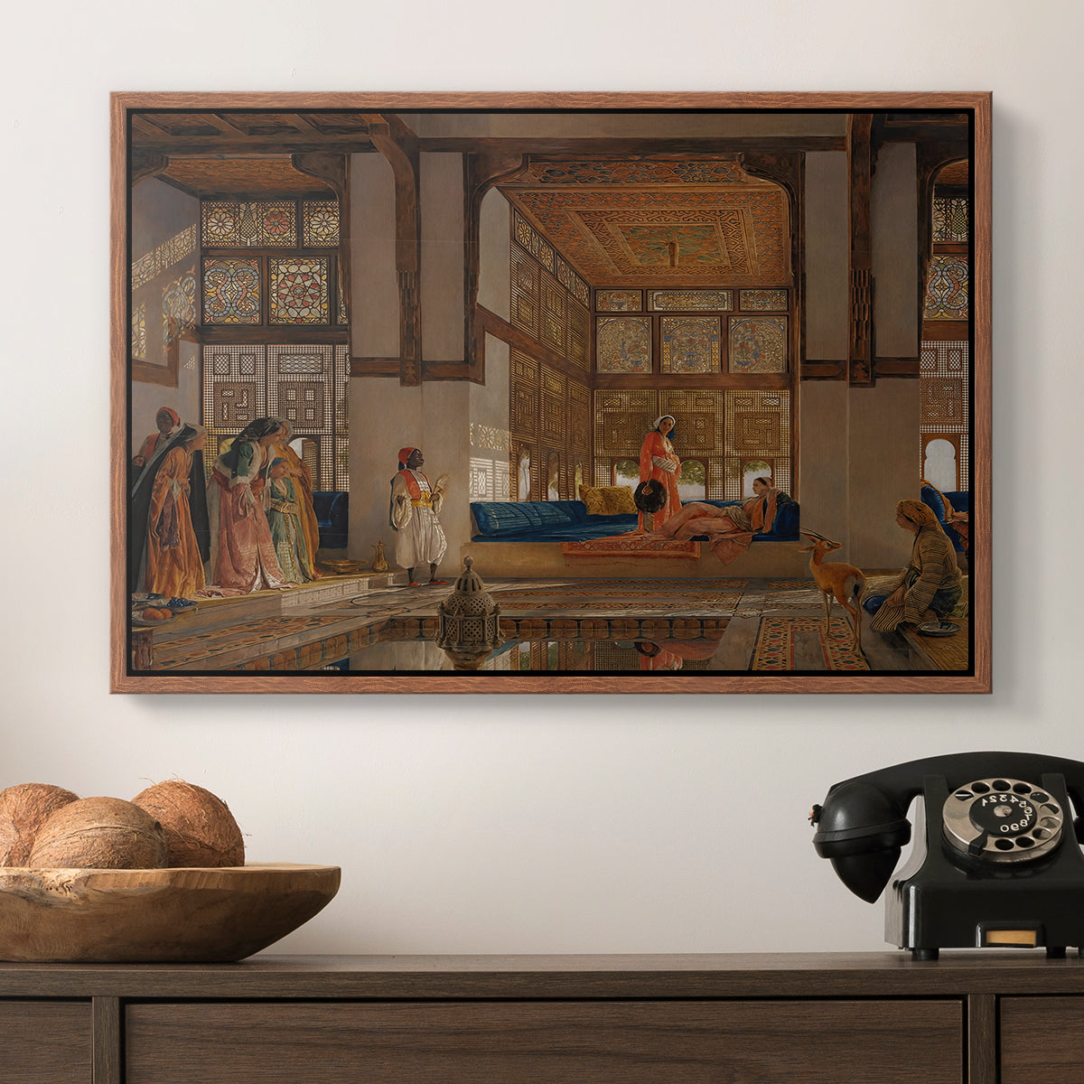 A Lady Receiving Visitors (The Reception), 1873 - Floater Framed Canvas Print