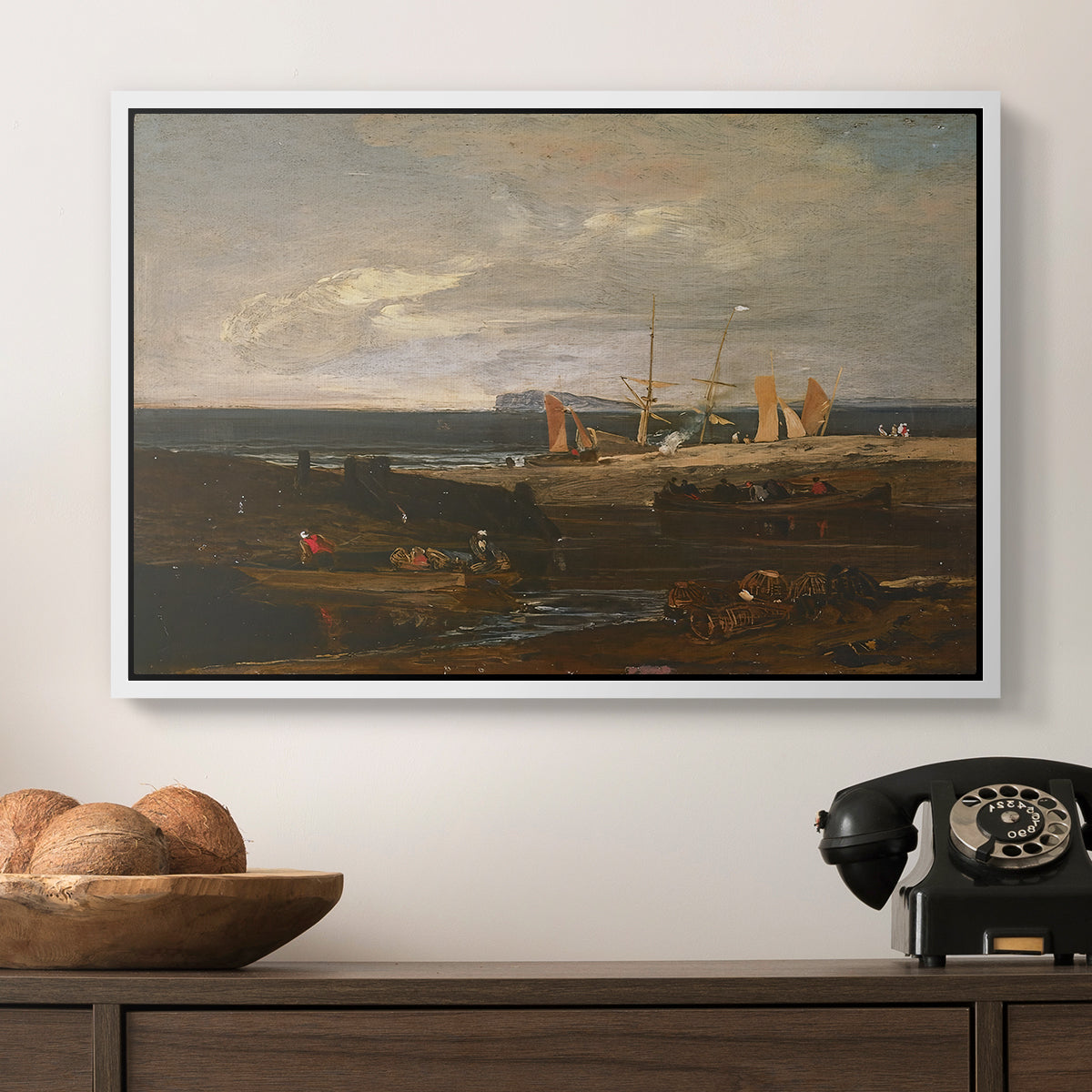A Scene on the English Coast, c. 1798 - Floater Framed Canvas Print