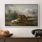 Two Horses on the Pasture, c. 1825 - Floater Framed Canvas Print