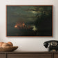 Spear Fishing on Lake Krøderen, 1851 - Floater Framed Canvas Print