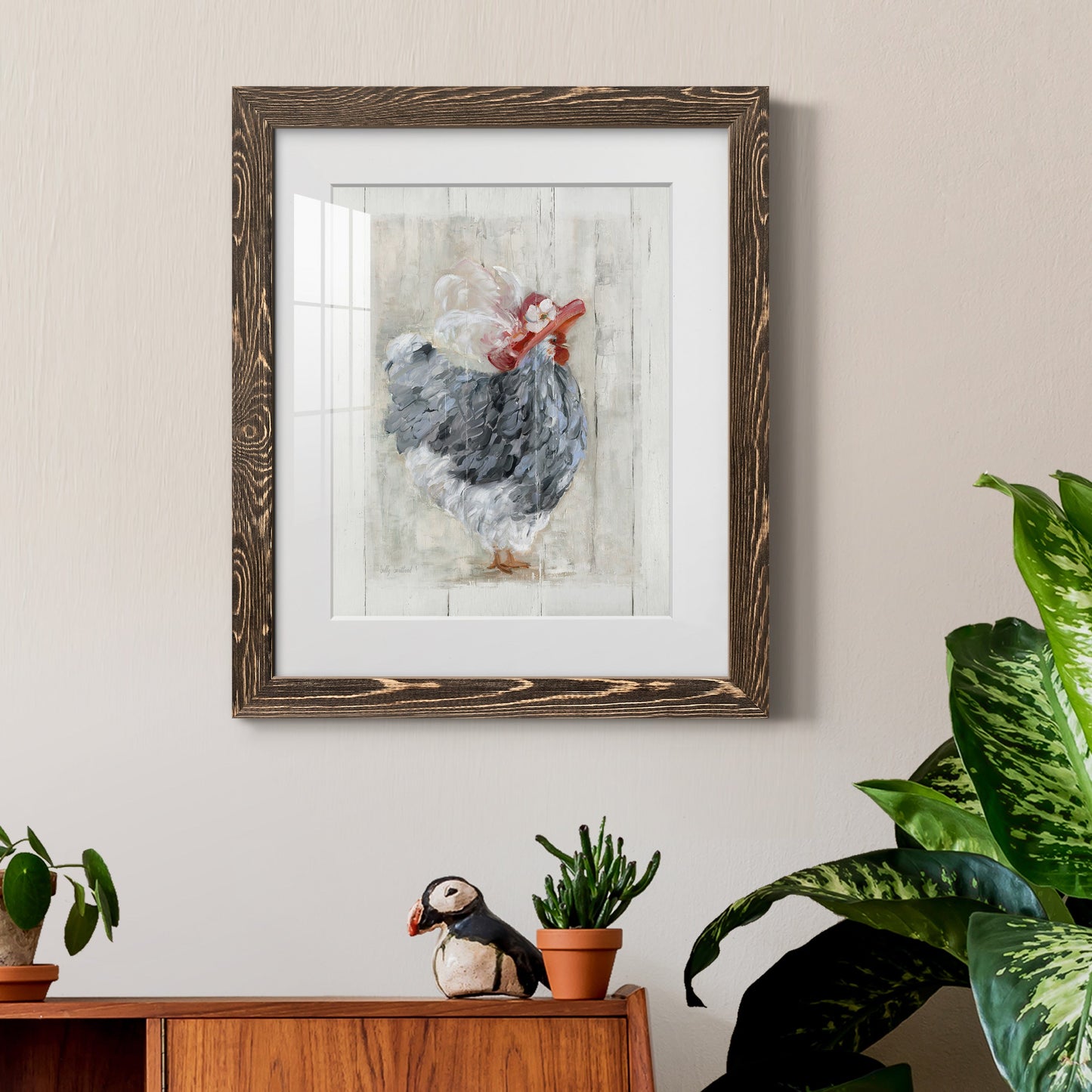 Sunday Best Hen - Premium Framed Print - Distressed Barnwood Frame - Ready to Hang