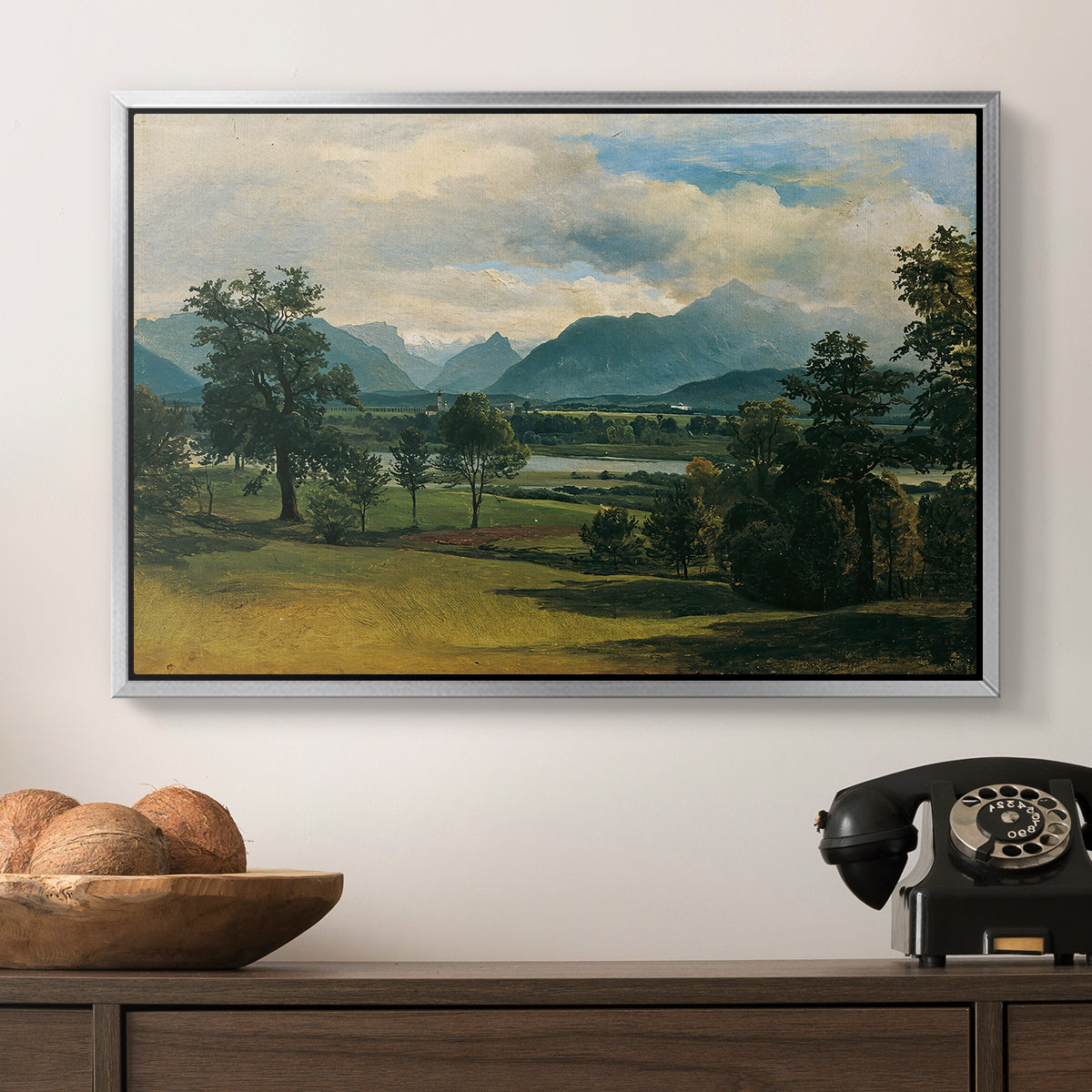 View of Liefering, 1830 - Floater Framed Canvas Print