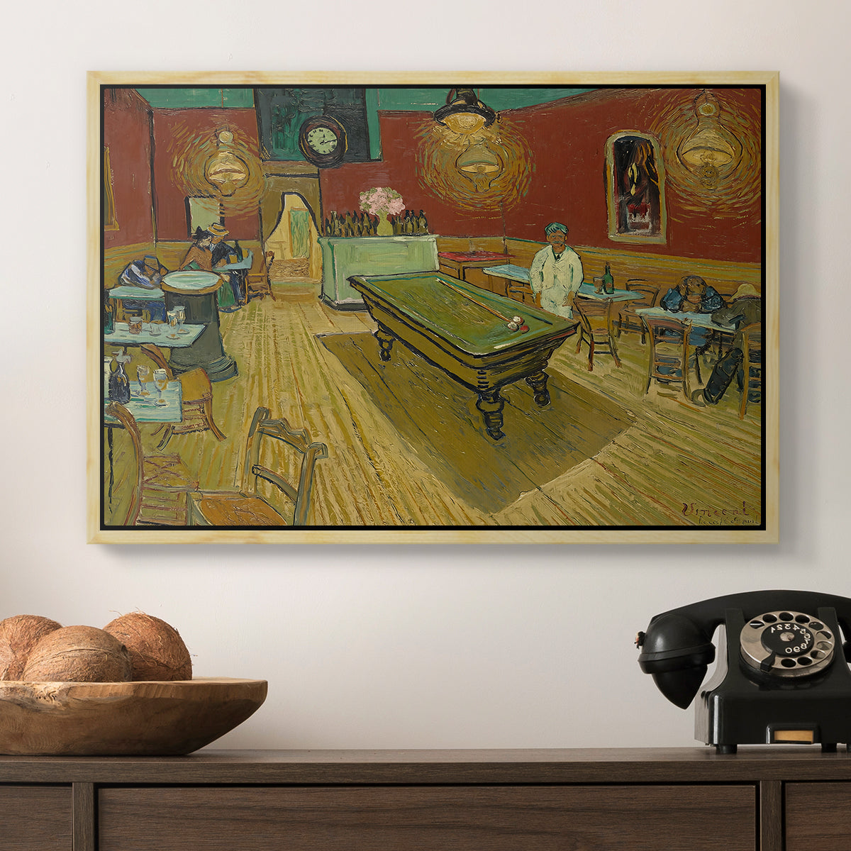 The Night Café, 1888 - Floater Framed Canvas Print
