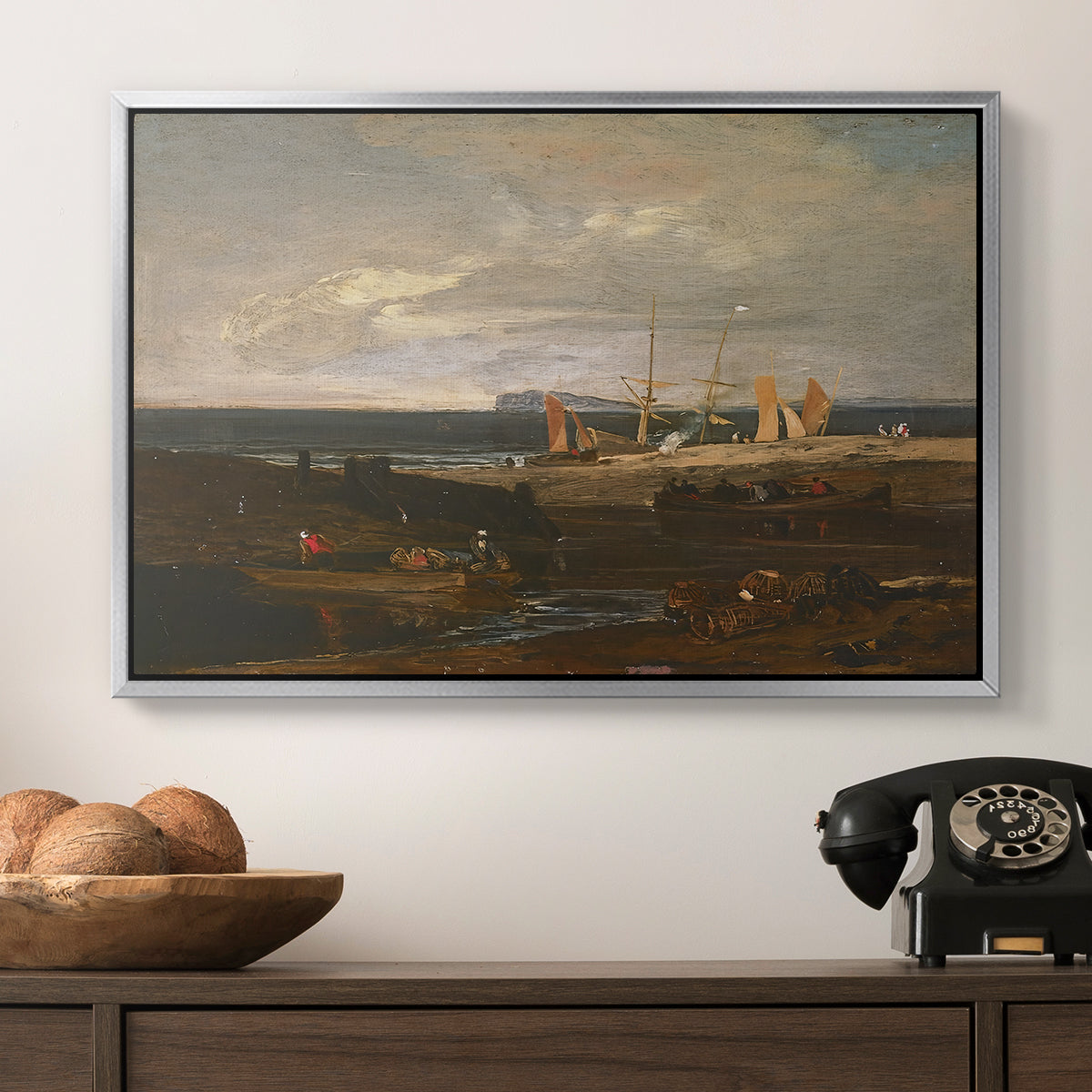 A Scene on the English Coast, c. 1798 - Floater Framed Canvas Print