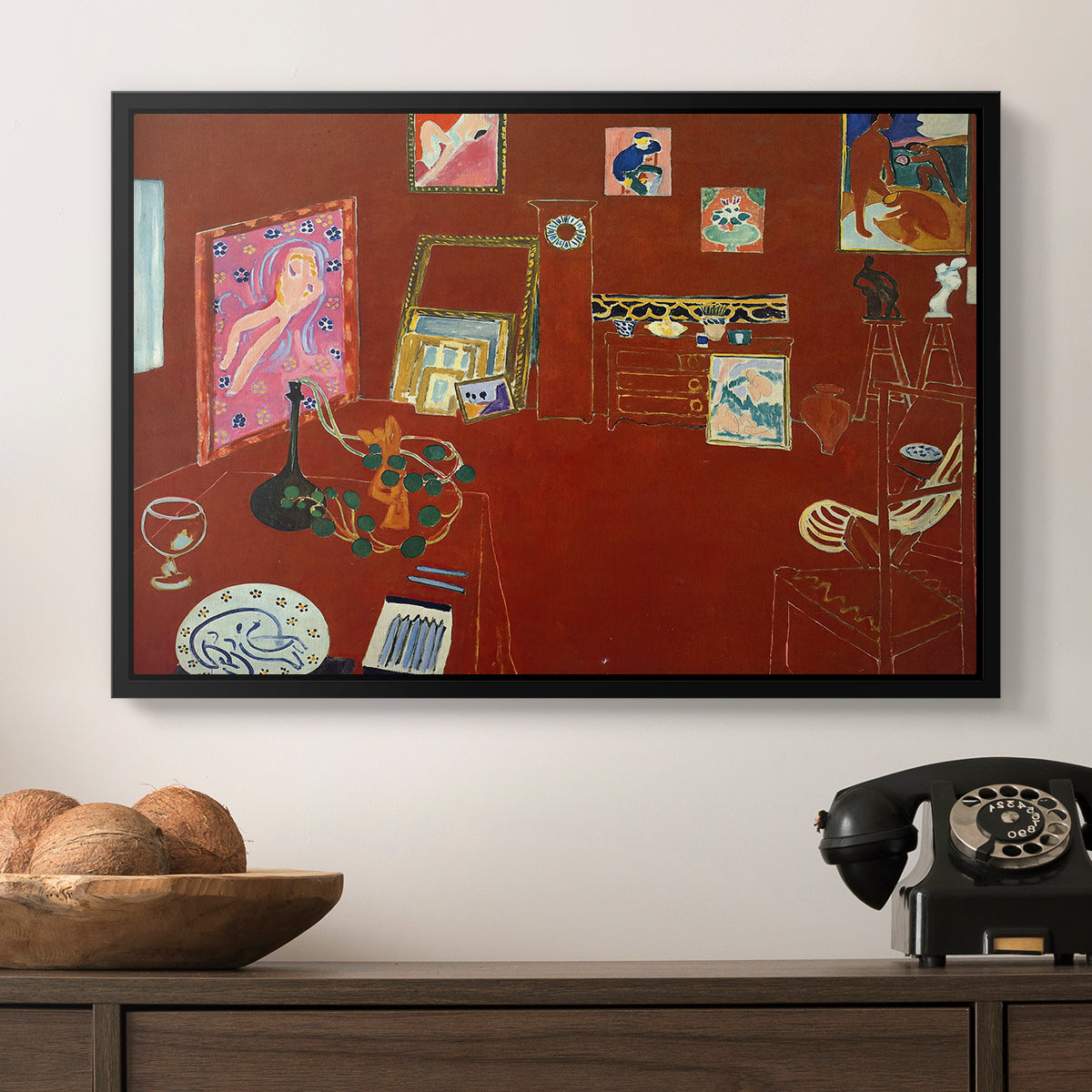 The Red Studio (L'Atelier Rouge), 1911 - Floater Framed Canvas Print