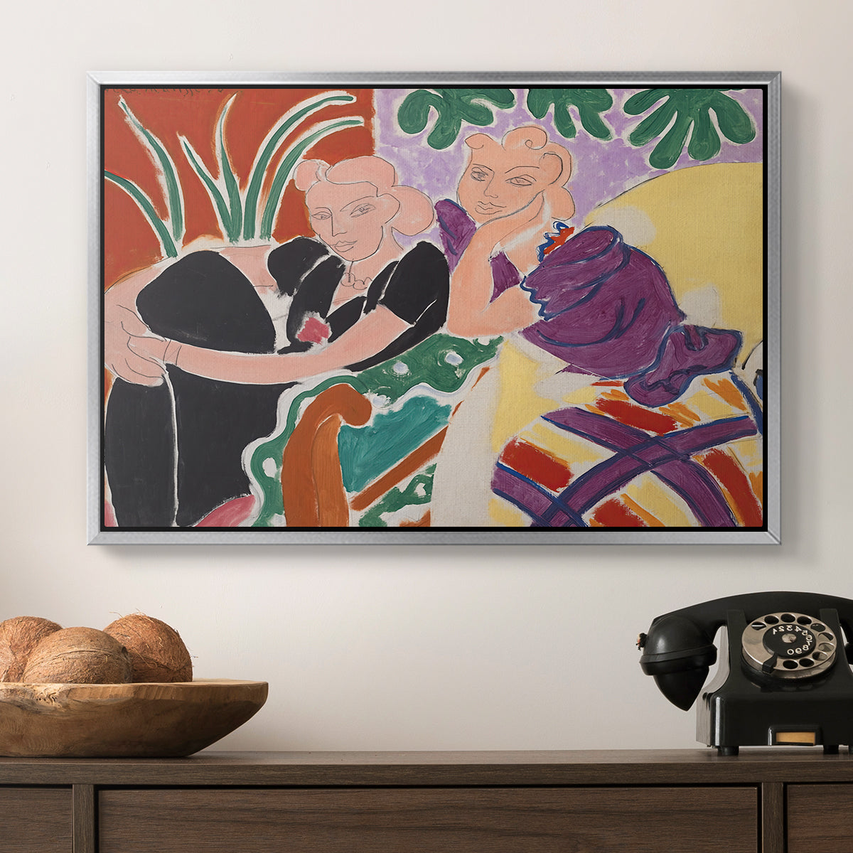 The Conversation, 1938 - Floater Framed Canvas Print