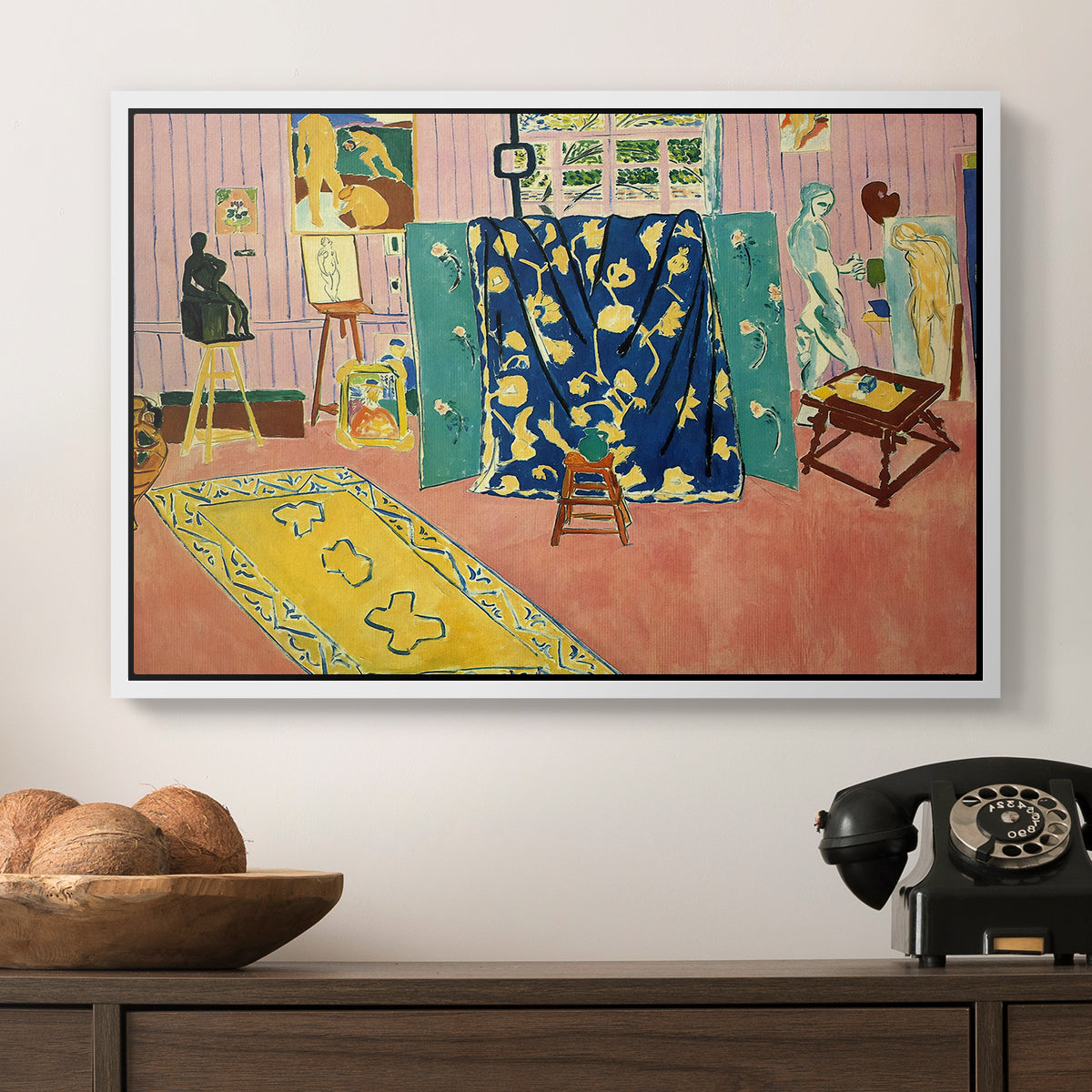The Pink Studio (L'Atelier Rose), 1911 - Floater Framed Canvas Print
