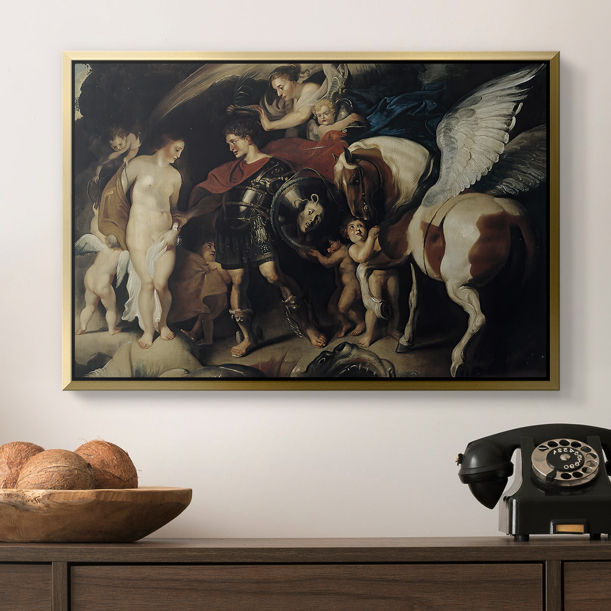 Perseus and Andromeda, c. 1620 - Floater Framed Canvas Print