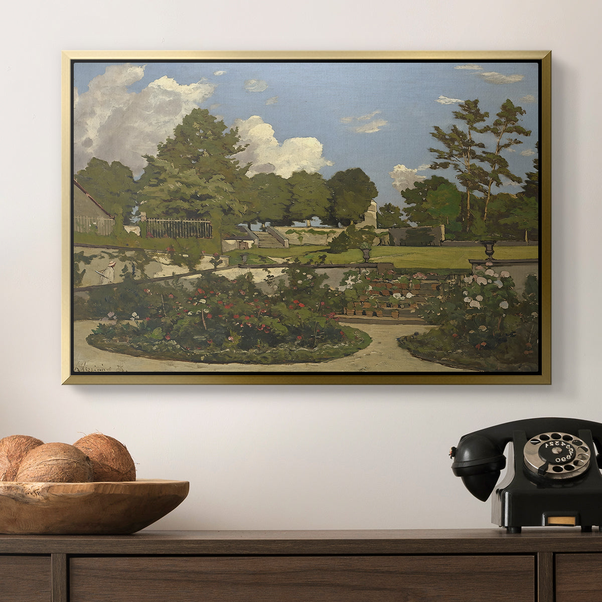 The Painter's Garden at Saint-Privé, 1886 - Floater Framed Canvas Print