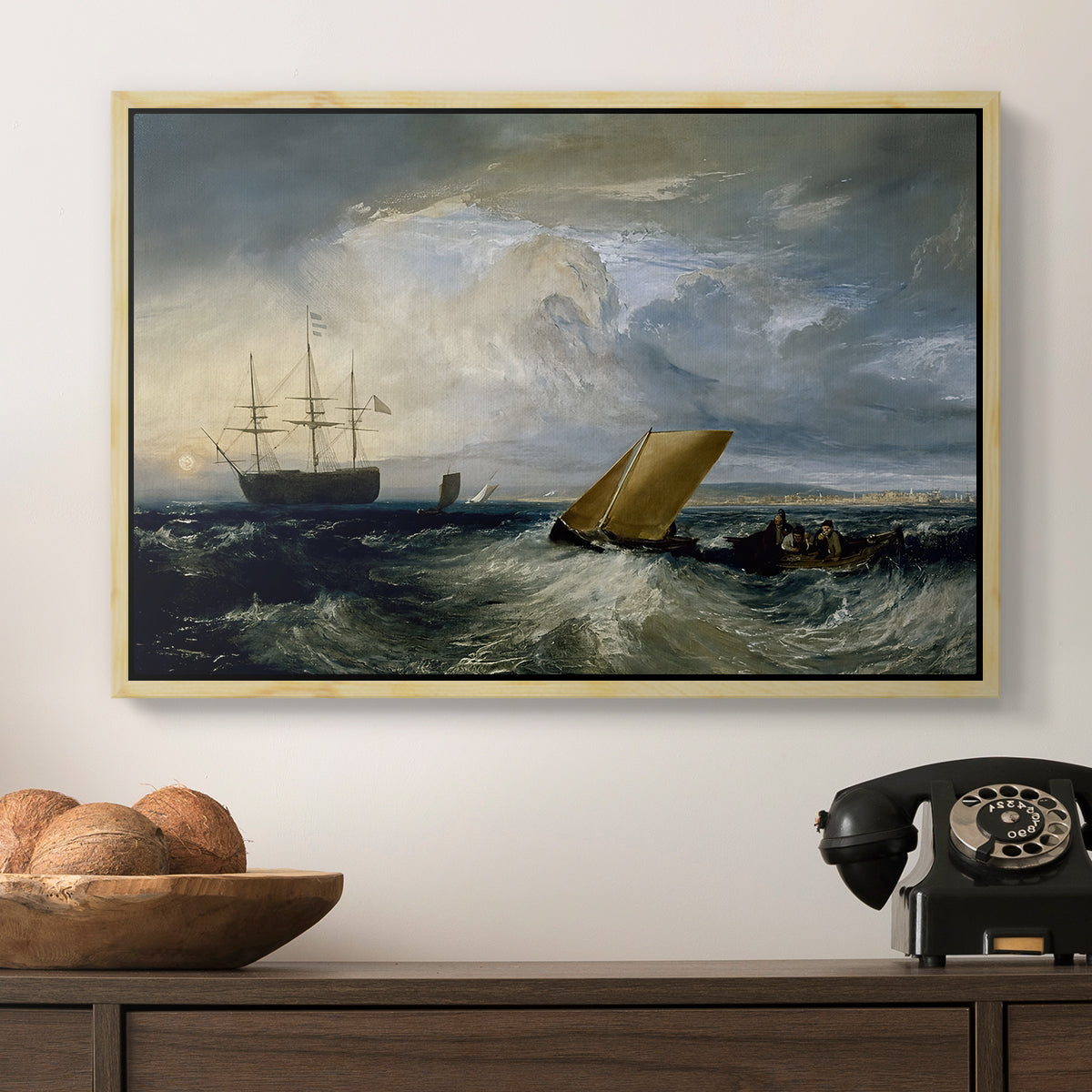 Sheerness as Seen from the Nore, 1808 - Floater Framed Canvas Print
