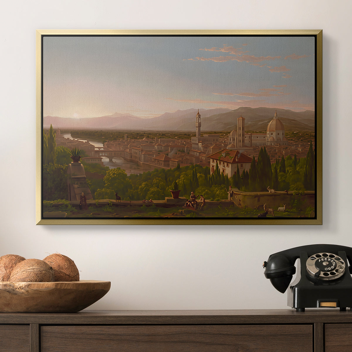 View of Florence from San Miniato, 1837 - Floater Framed Canvas Print