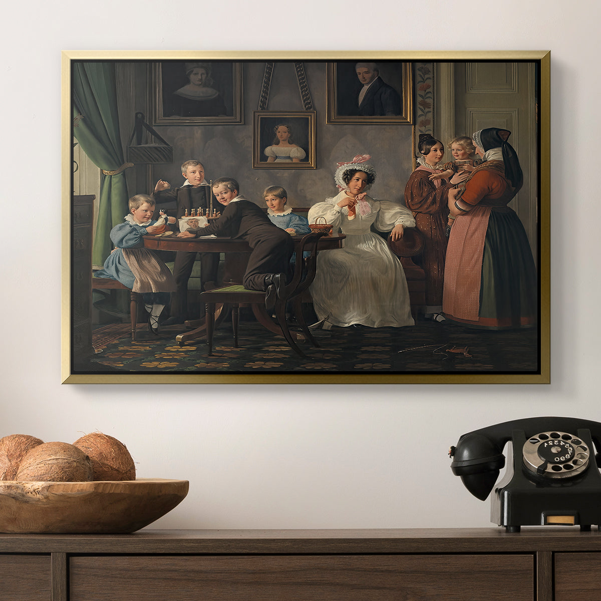 The Waagepetersen Family, 1836 - Floater Framed Canvas Print