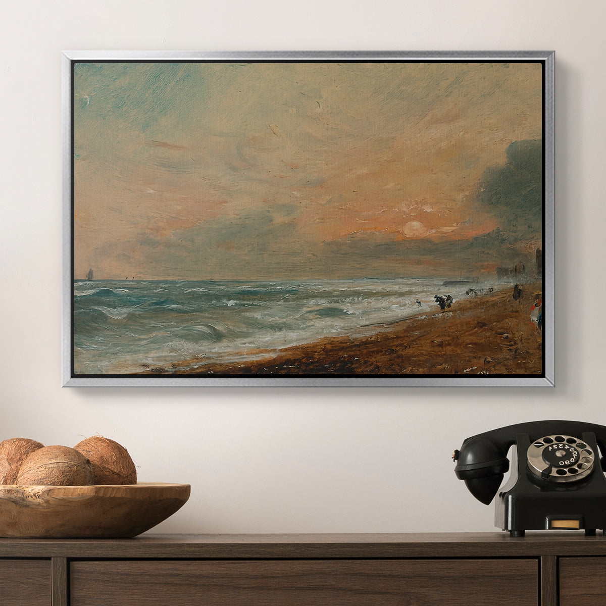 Hove Beach, c. 1824-1826 - Floater Framed Canvas Print