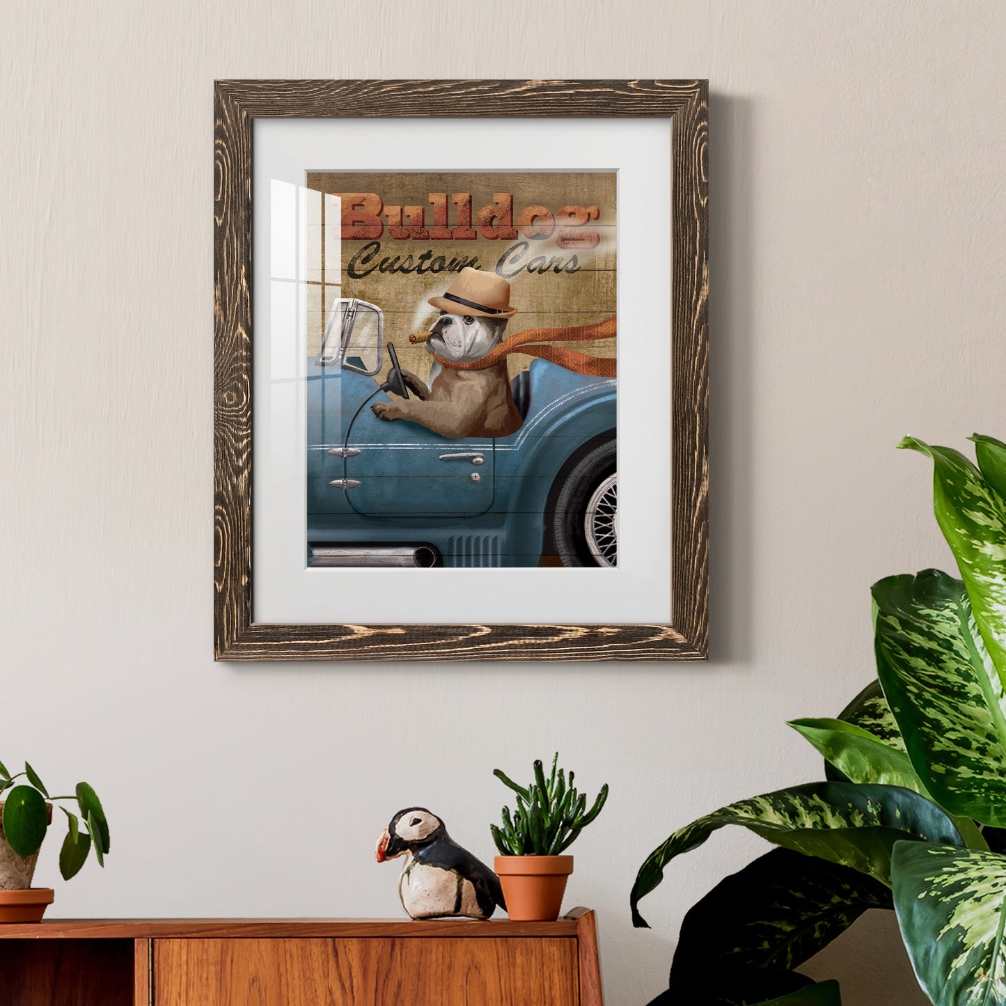 Bulldog Custom Cars - Premium Framed Print - Distressed Barnwood Frame - Ready to Hang