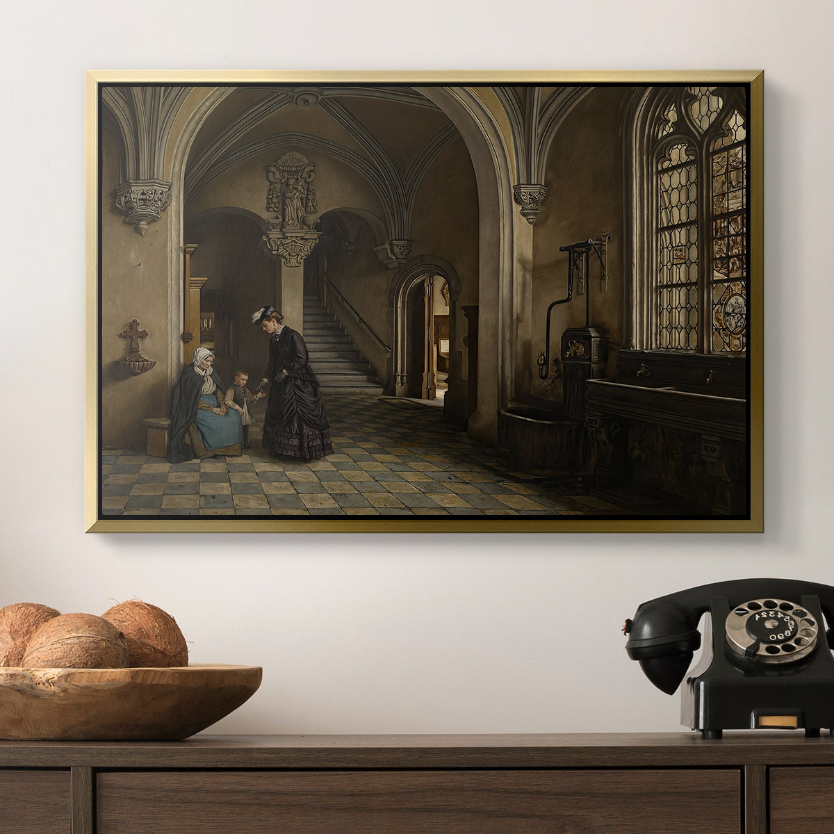 Interior of the Church of Saint Paul in Antwerp, c. 1865-1869 - Floater Framed Canvas Print