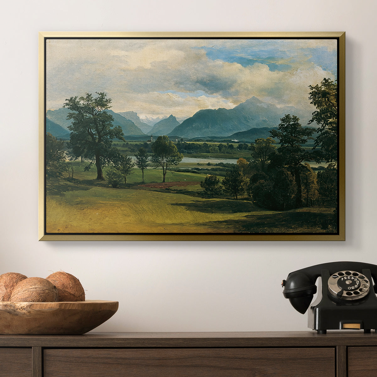 View of Liefering, 1830 - Floater Framed Canvas Print