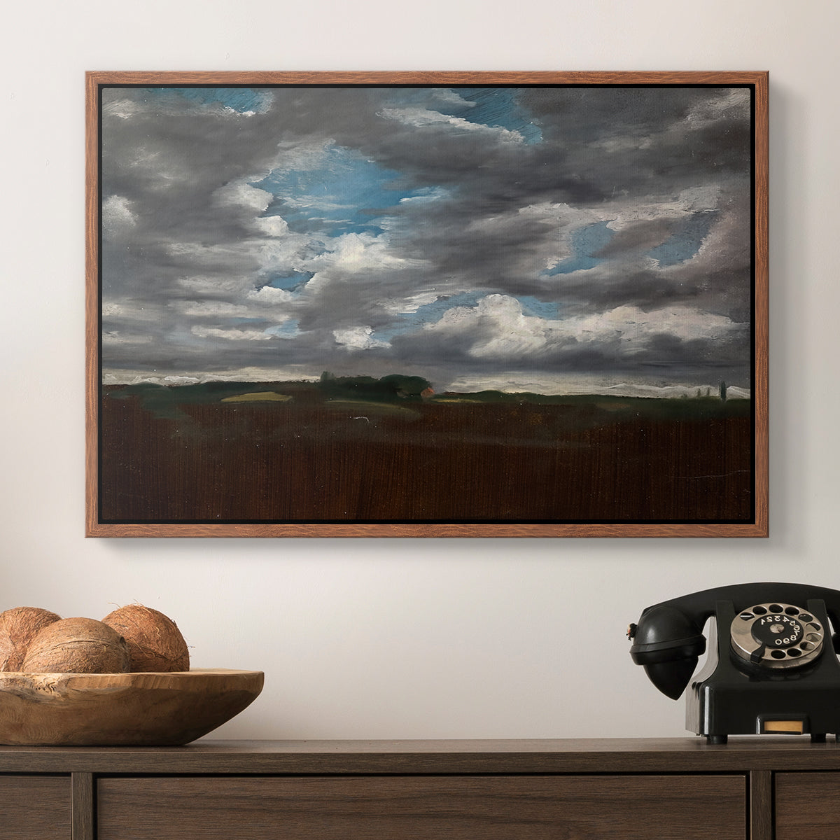 Extensive Landscape with Grey Clouds, c. 1821-1822 - Floater Framed Canvas Print