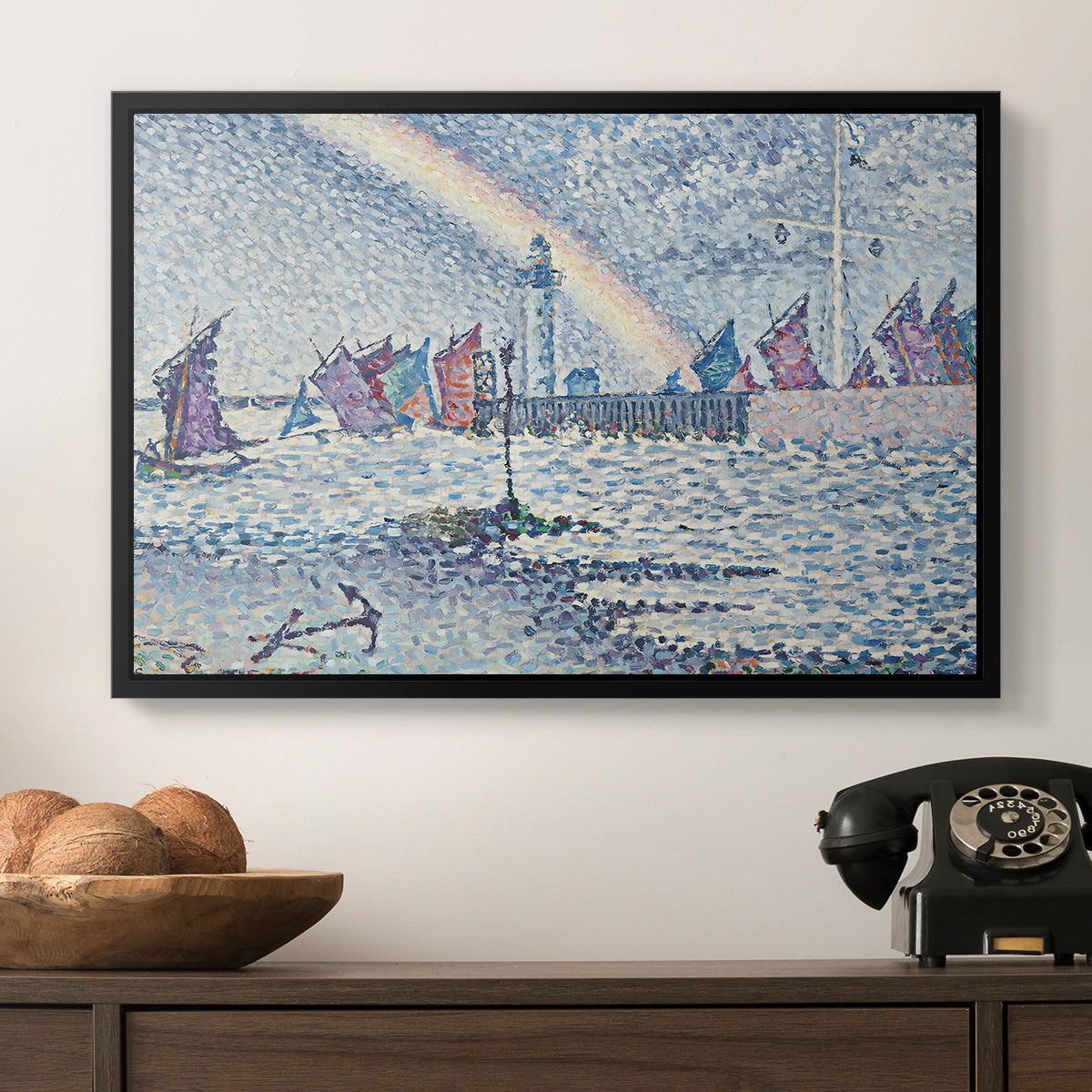 Entrance to the Port of Honfleur, 1899 - Floater Framed Canvas Print