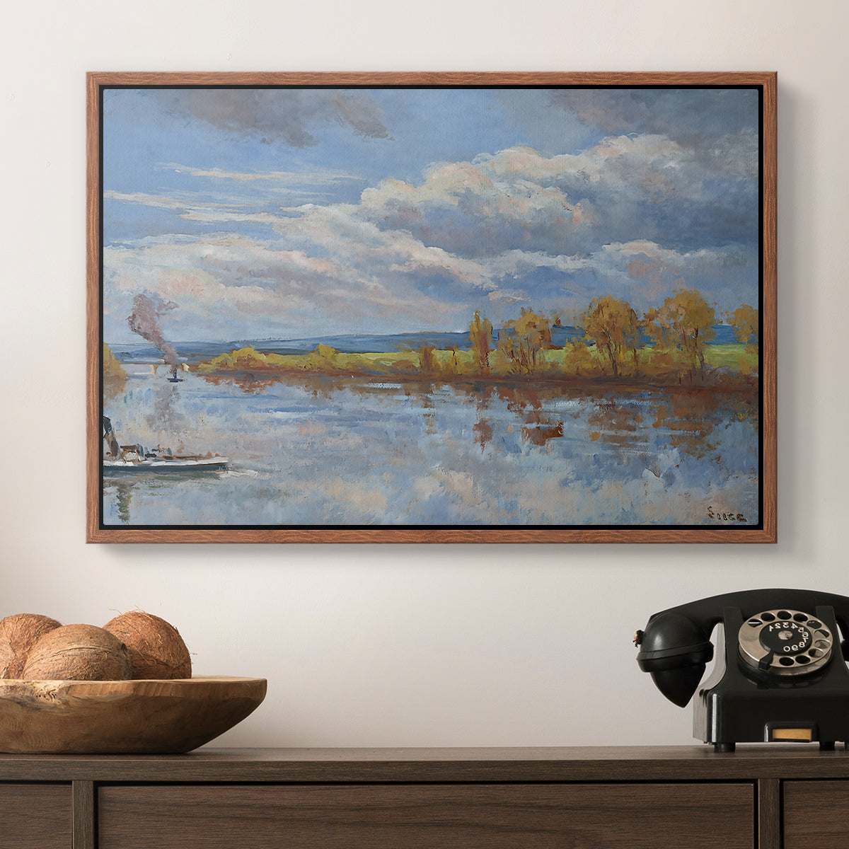 The Banks of the River Seine, 1893 - Floater Framed Canvas Print
