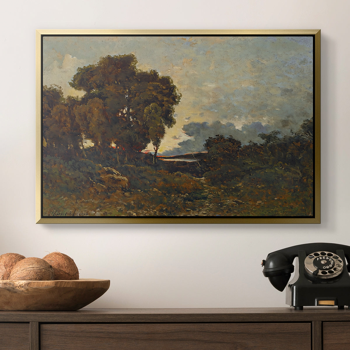 Sunset on the Allier (Soleil couchant sur l'Allier), 1904 - Floater Framed Canvas Print