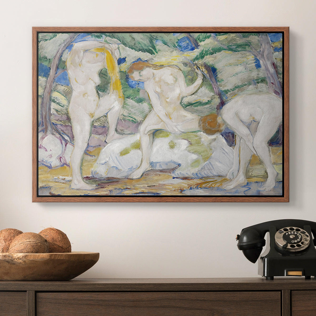 Bathing Women, 1910 - Floater Framed Canvas Print
