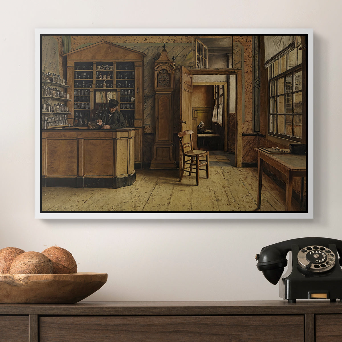 The Old Inn 'Het Loodshuis' in Antwerp, 1877 - Floater Framed Canvas Print