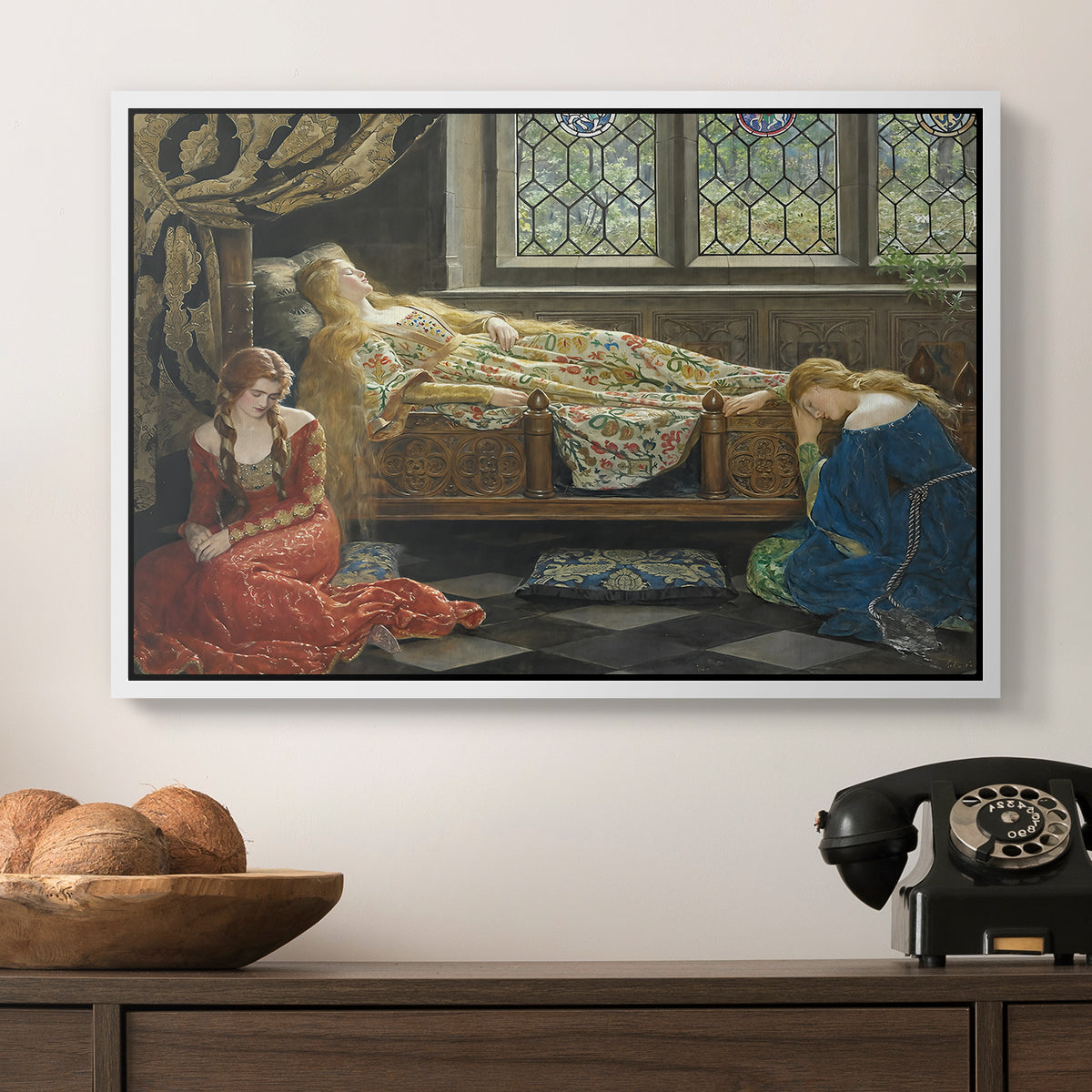 The Sleeping Beauty, 1921 - Floater Framed Canvas Print