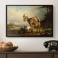 A Goat with Two Kids - Floater Framed Canvas Print