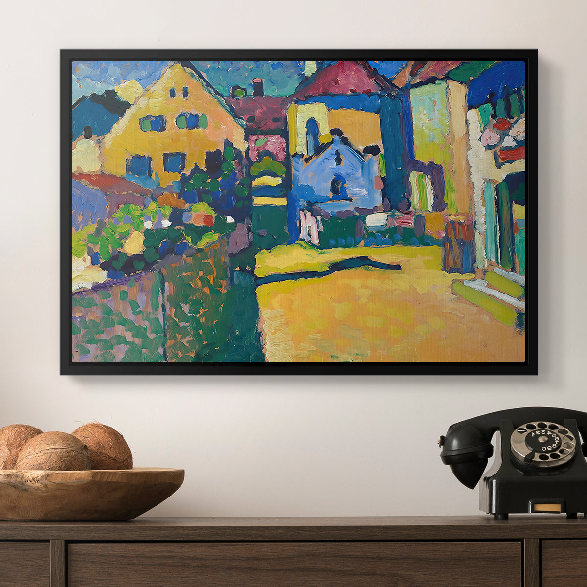 Green Lane in Murnau, 1909 - Floater Framed Canvas Print