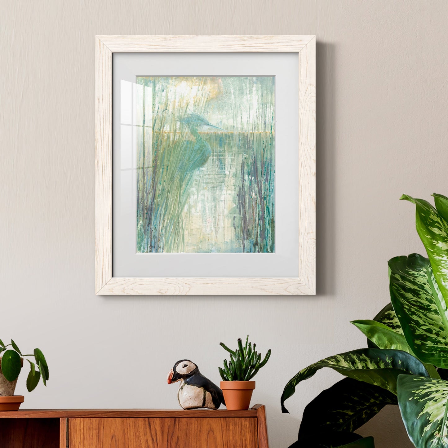 Morning Egret I - Premium Framed Print - Distressed Barnwood Frame - Ready to Hang