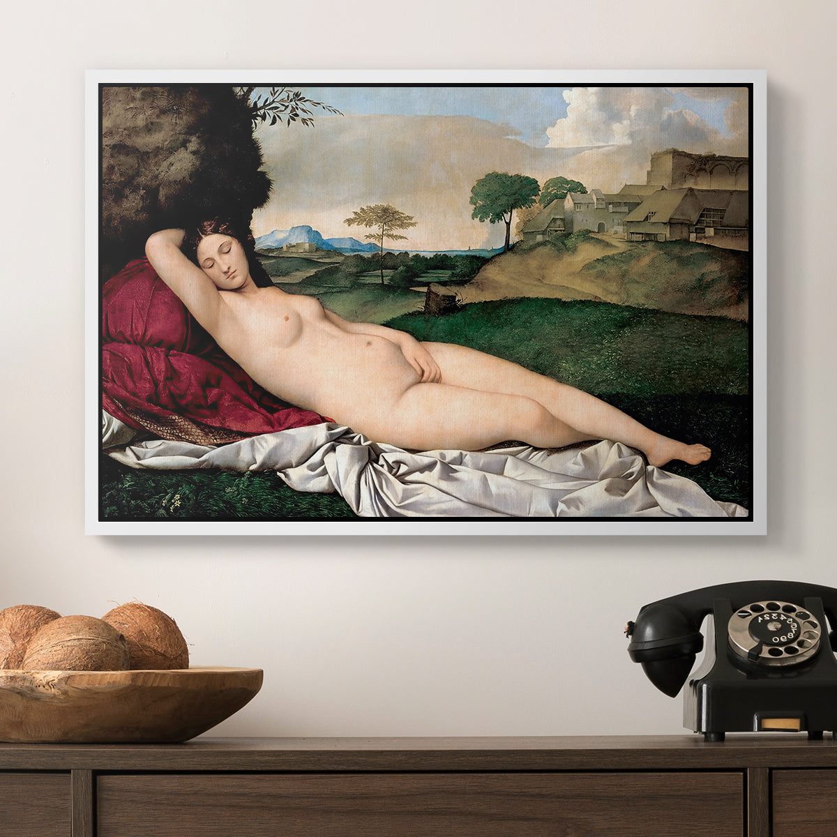 Sleeping Venus, c. 1510 - Floater Framed Canvas Print