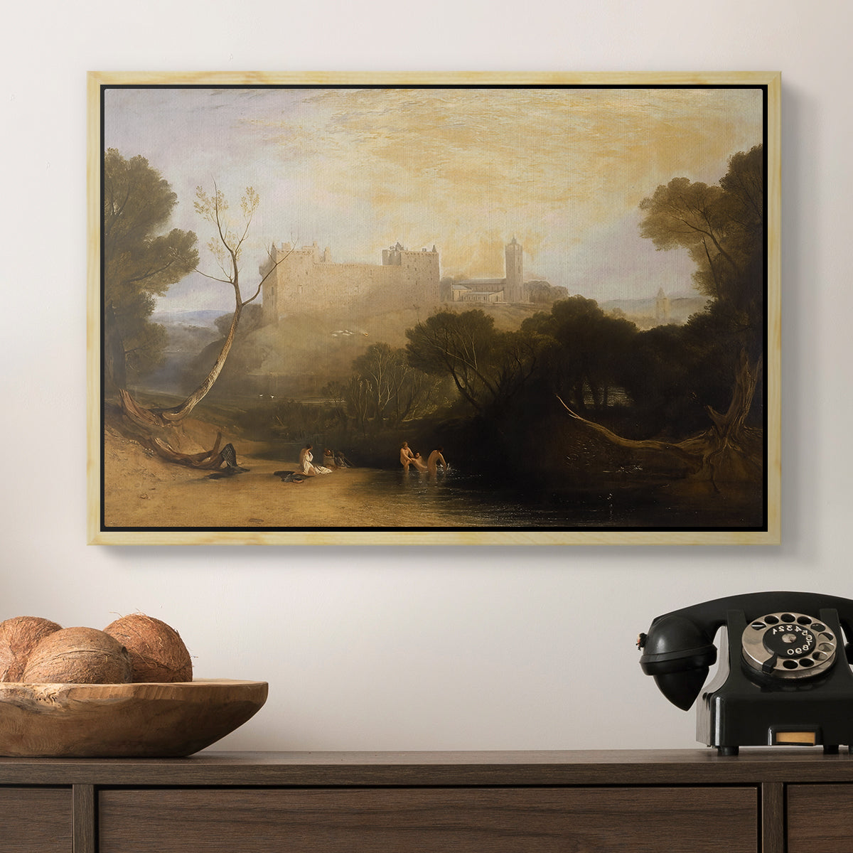 Linlithgow Palace, c. 1807 - Floater Framed Canvas Print