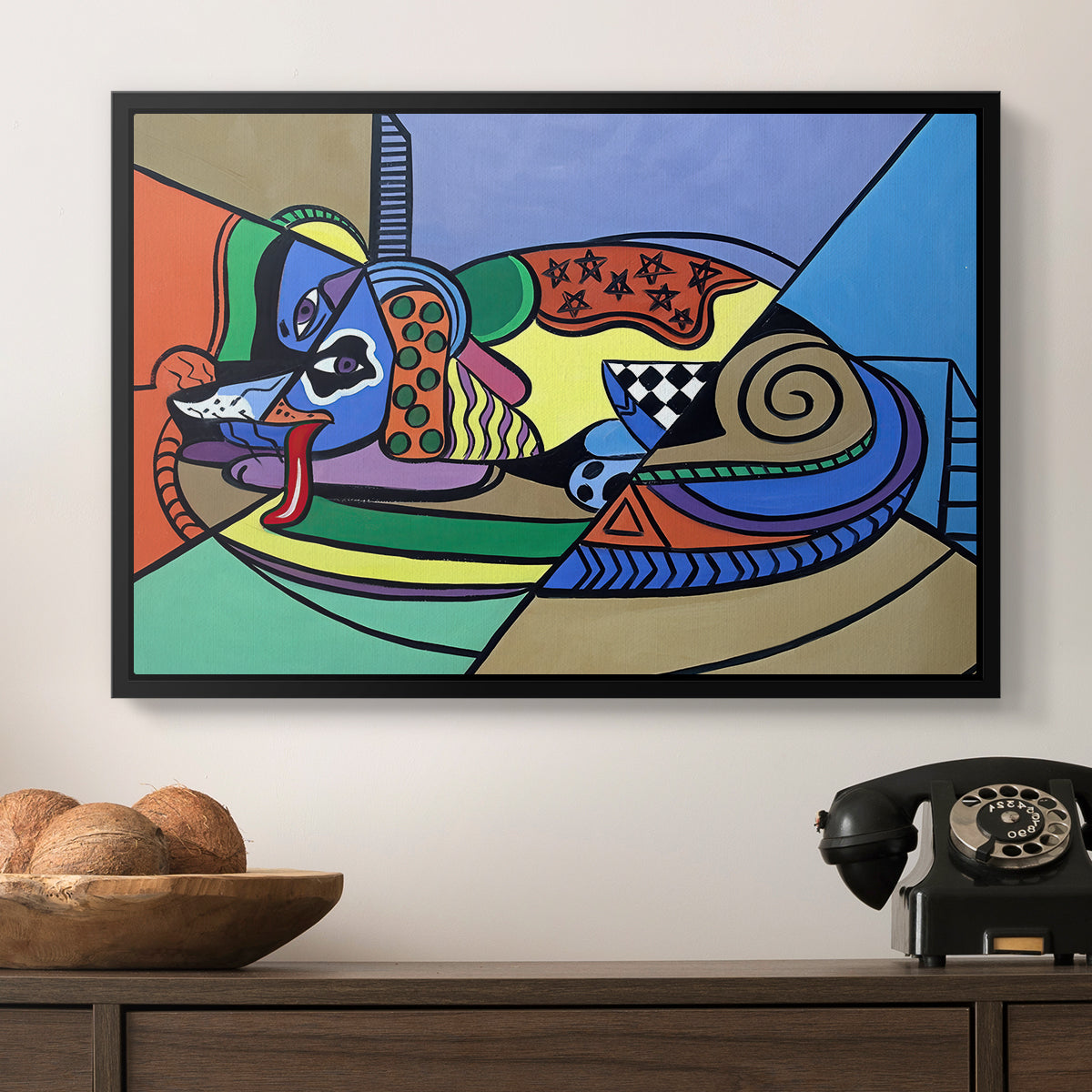 A Dog Named Picasso - Floater Framed Canvas Print