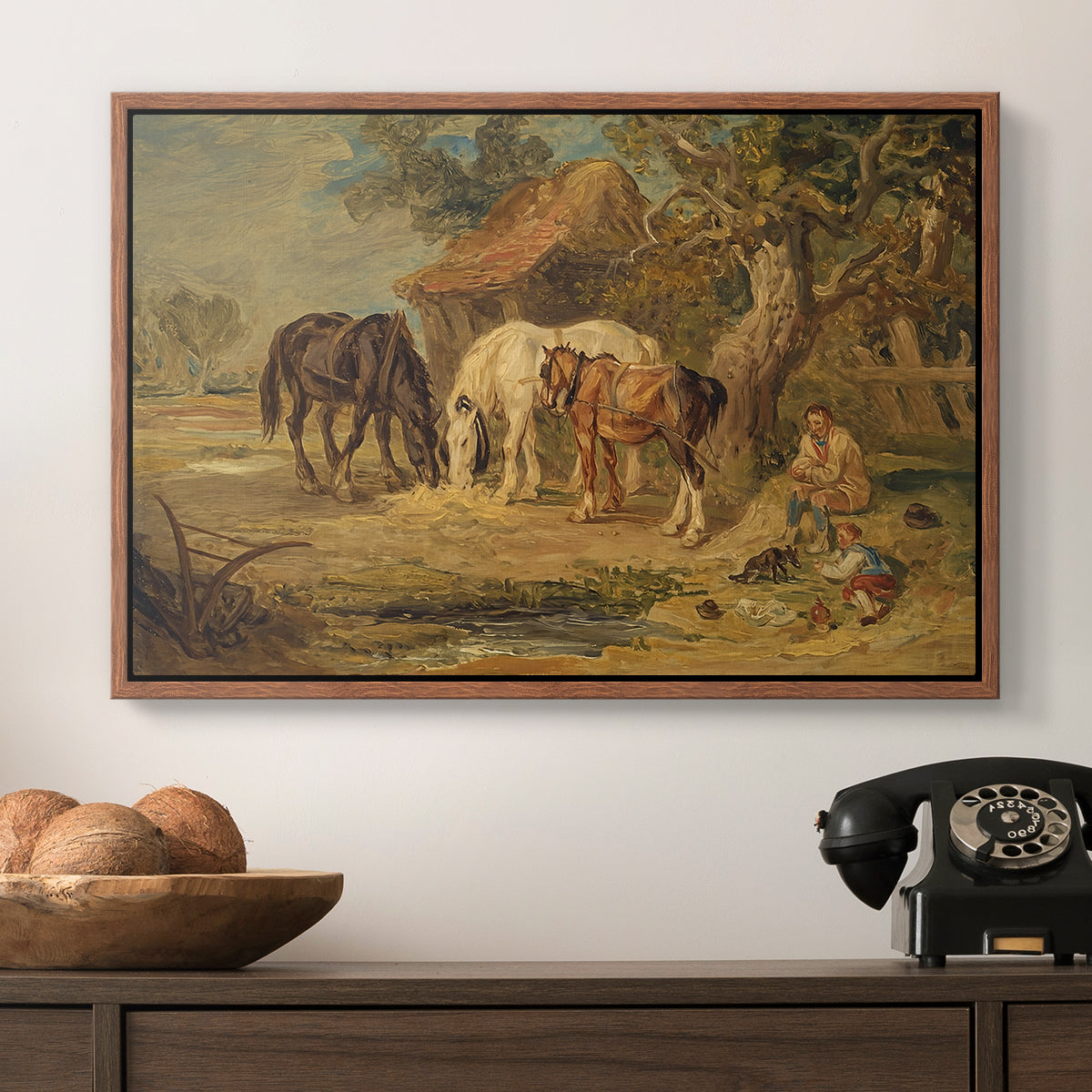 The Midday Meal, 1835 - Floater Framed Canvas Print